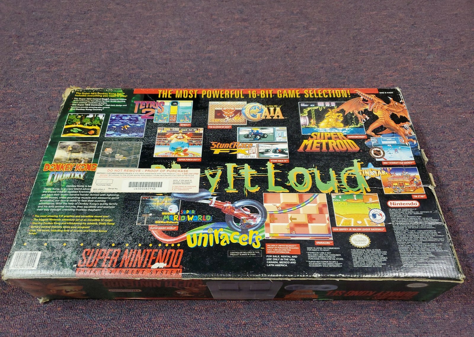 Super Nintendo Entertainment System Super Donkey Kong Console SNES (Works Well)