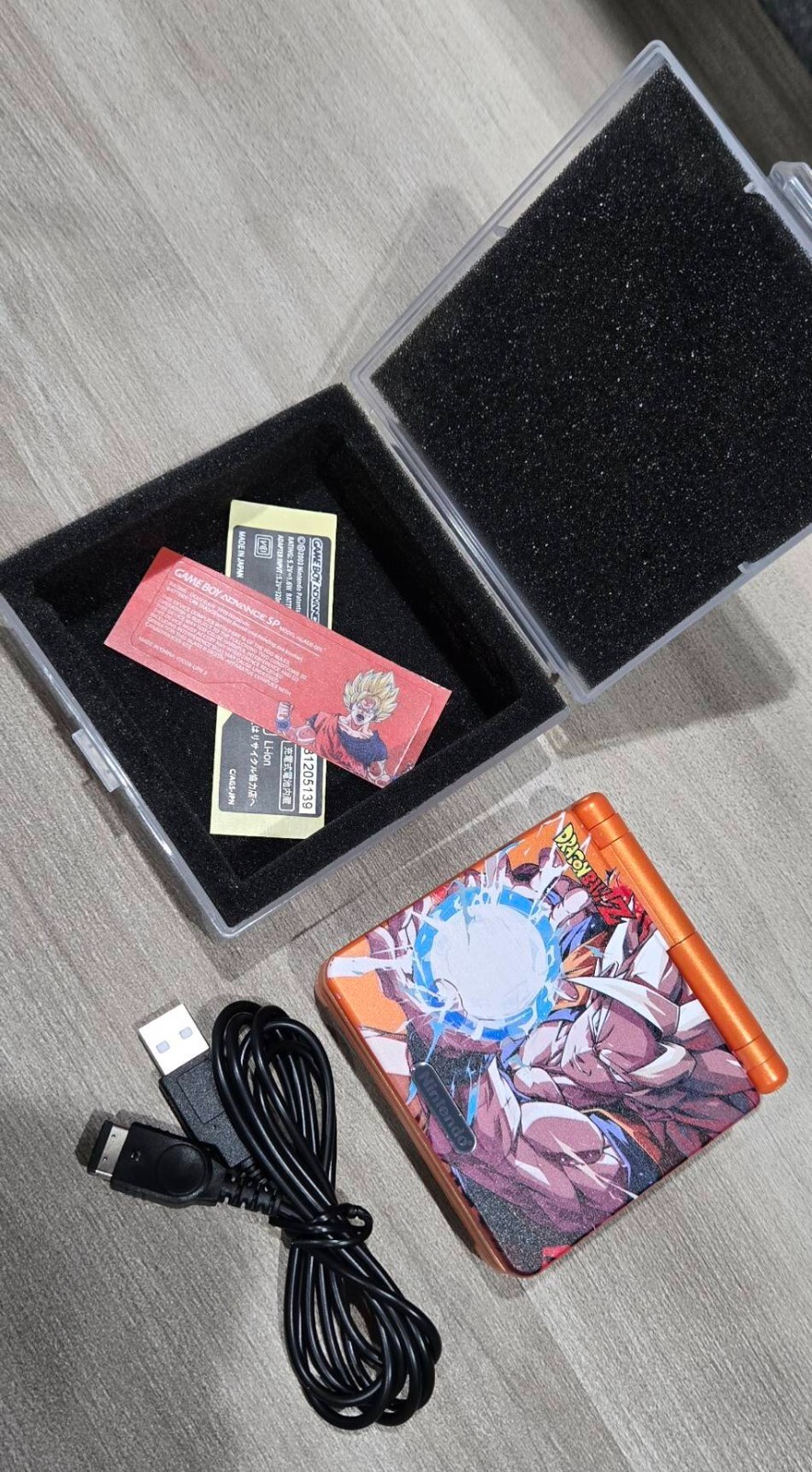 Nintendo Gameboy Advance SP Dragon Ball Son Goku Glass Screen & New Battery