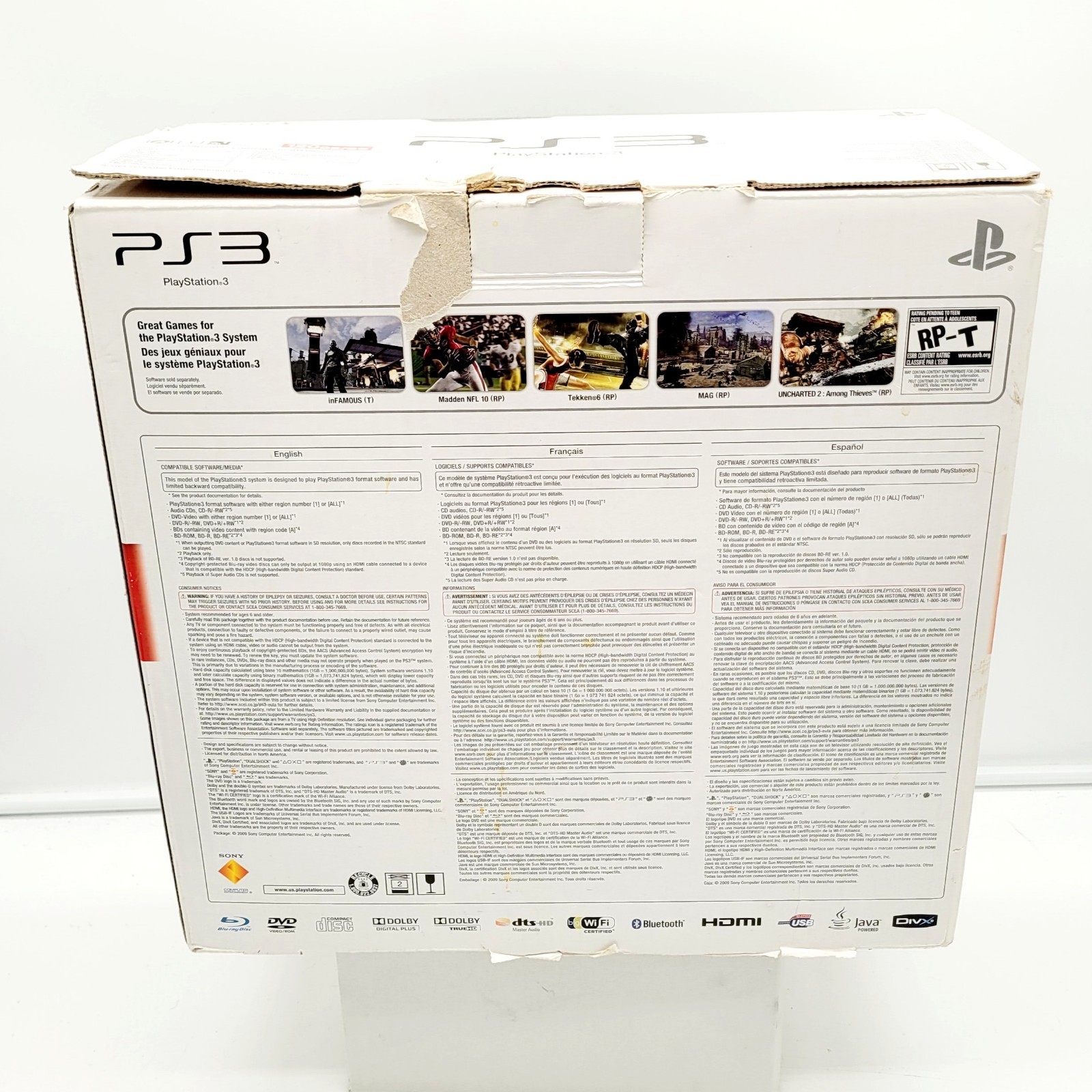 Sony PlayStation 3 PS3 Slim Console Bundle Box Controller Cords + 16 CIB Games