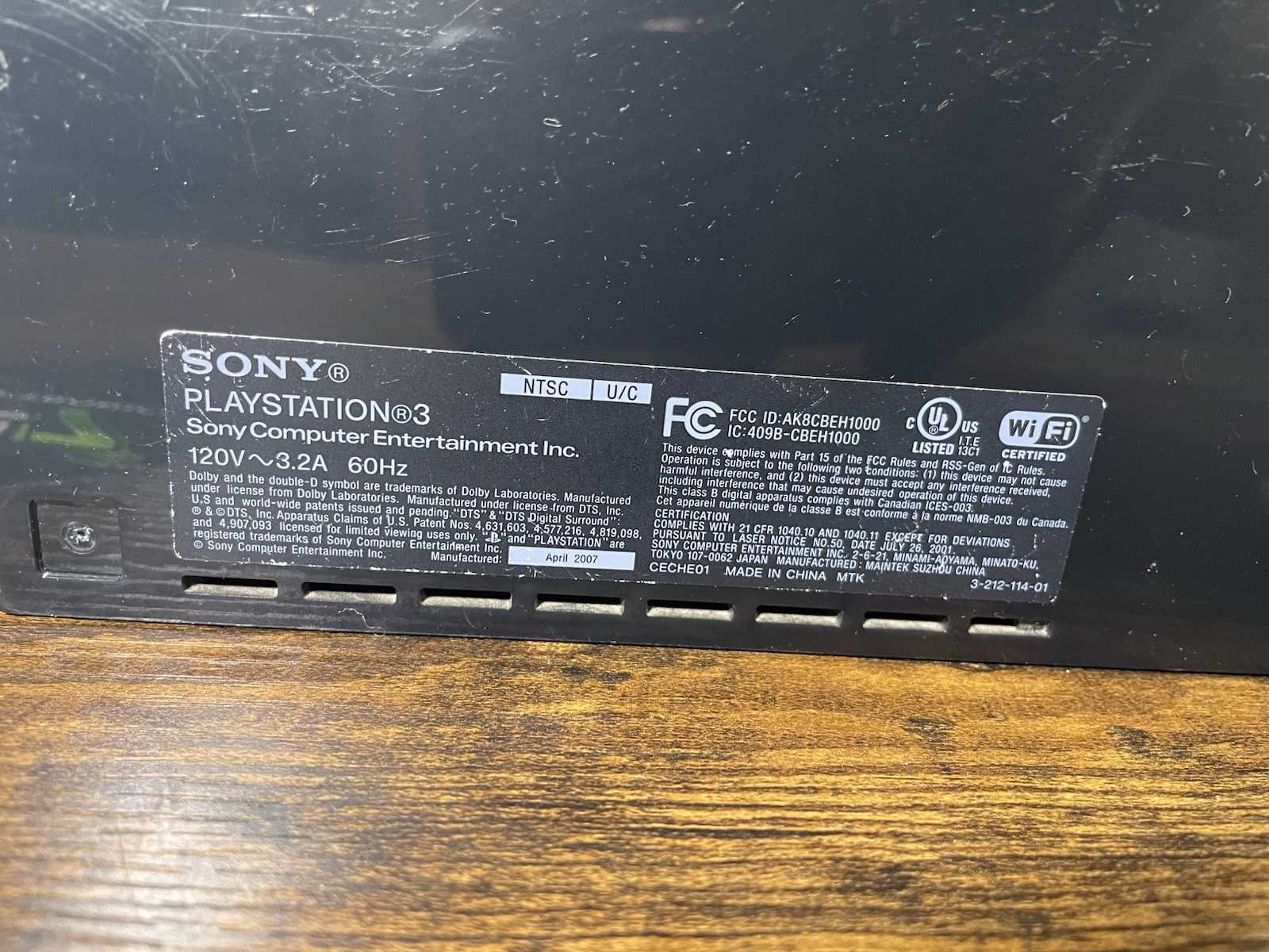 Sony PlayStation 3 PS3 Black Backwards Compatible 1080p HDMI YLOD FOR PARTS READ