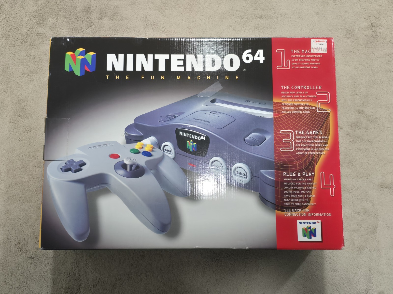 Nintendo 64 N64 Console Complete in Box CIB OEM Controller, Power, AV, Protector