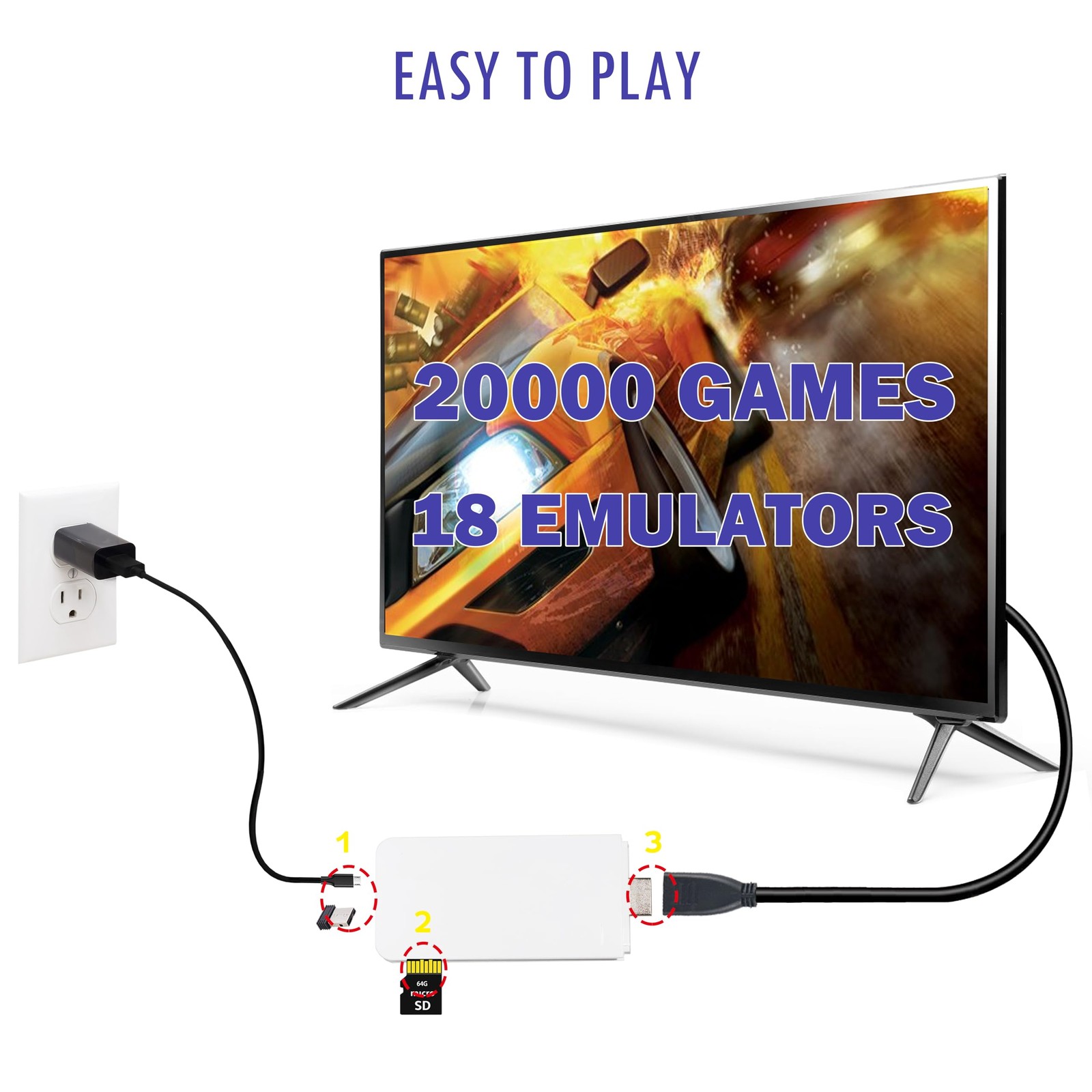 Wireless Retro Game Console Stick with 40000+ Games, Video Game Console 23+ E…