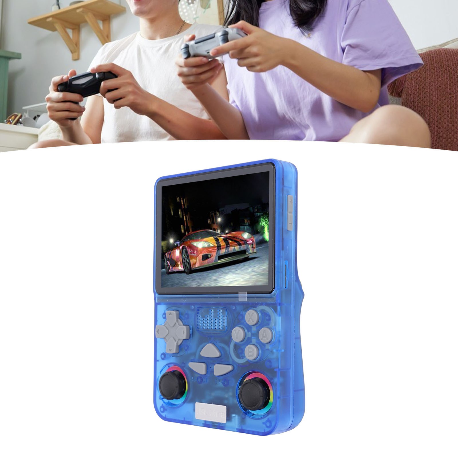 Retro Handheld Game Console 4 Inch Screen Built In 64GB Small Memory Card S FZNA