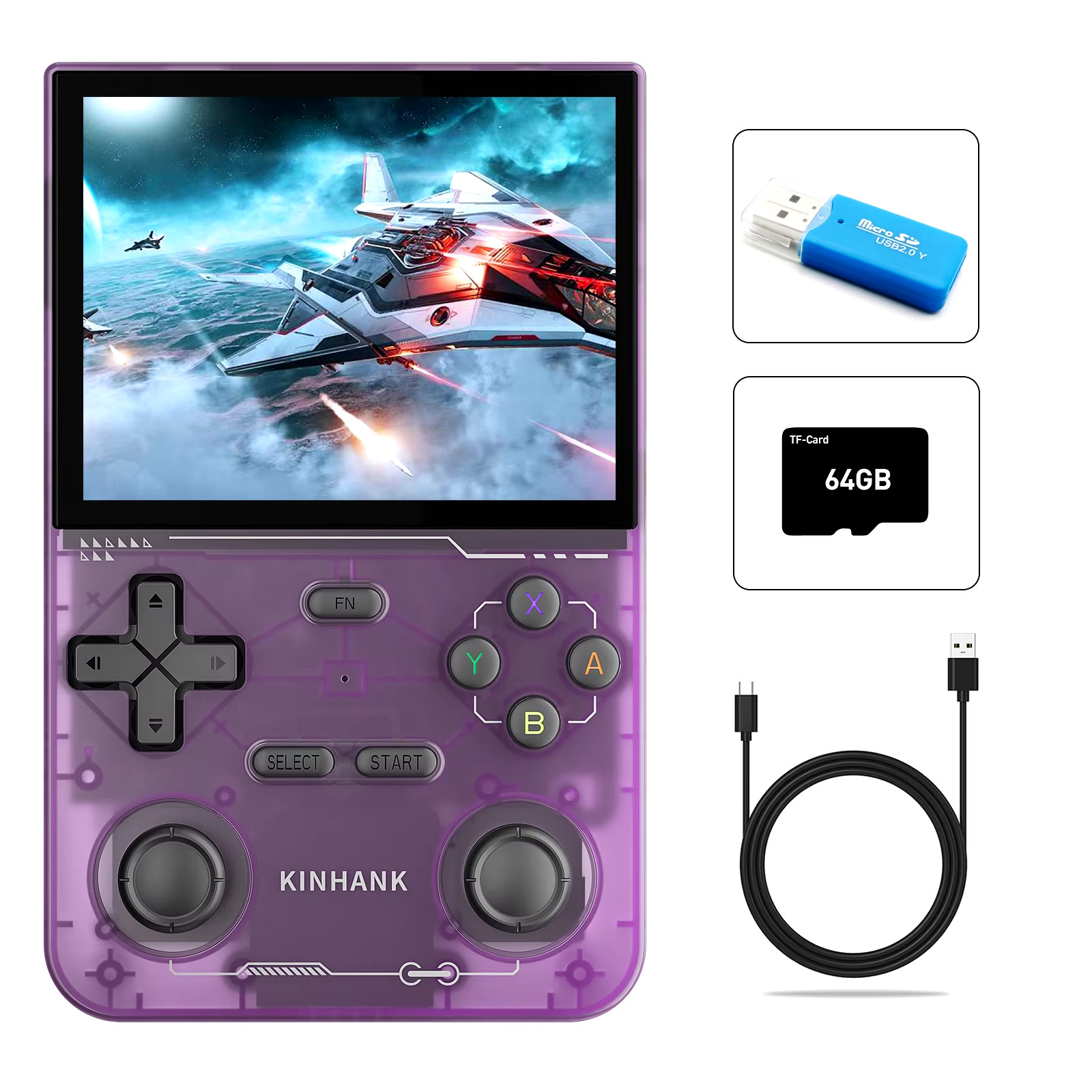K36 Retro Handheld Video Game Console 500Nit 3.5 Inch IPS Screen 16000 Games Emu