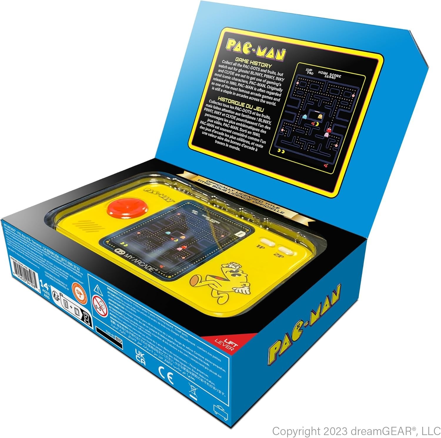 Authentic Pac-Man Mini Arcade: 2.75″ Display, Portable Gaming for All Ages