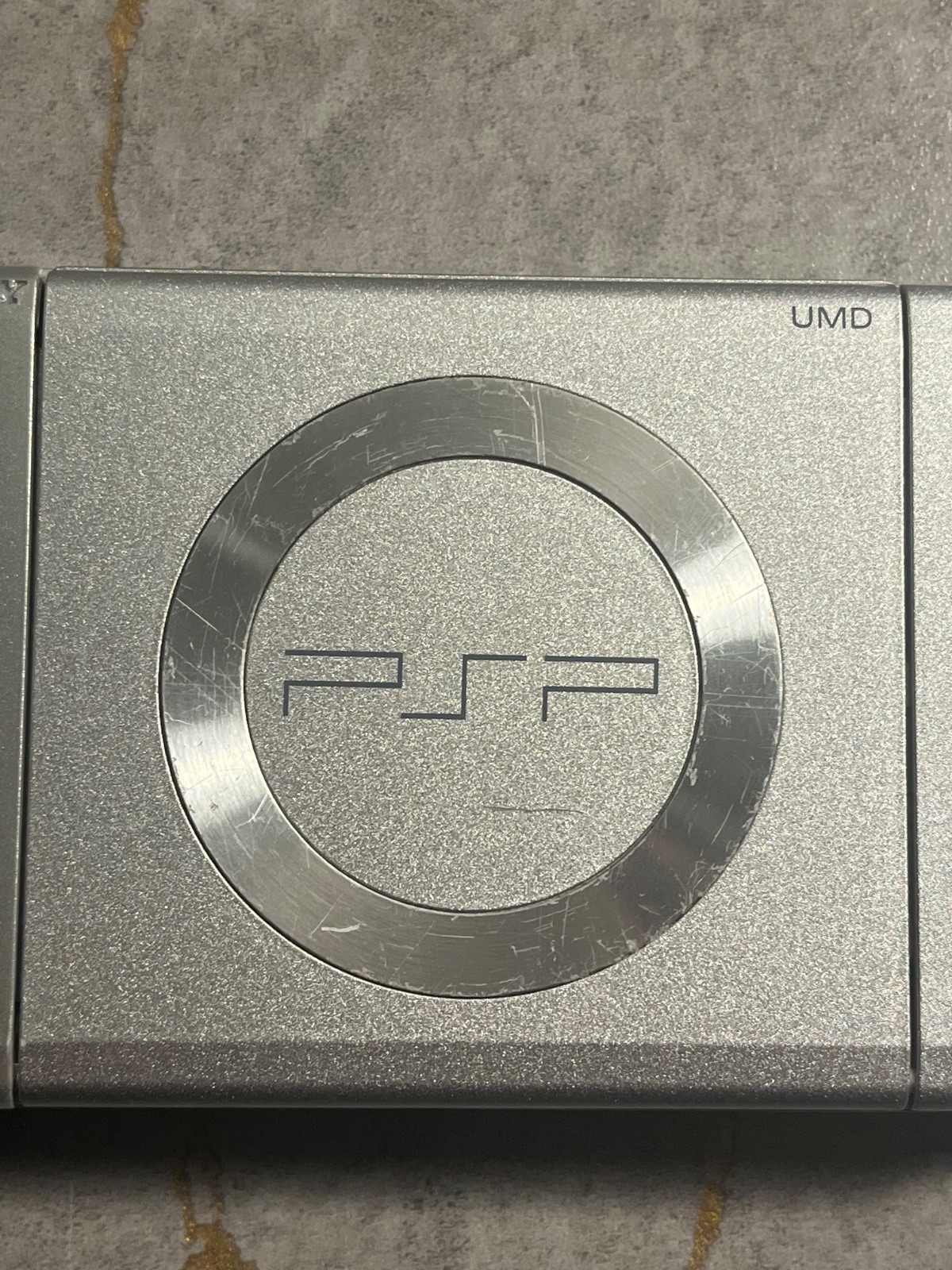 Sony PSP -2001 Silver Video Game System FOR PARTS (No power) w/ Battery OEM
