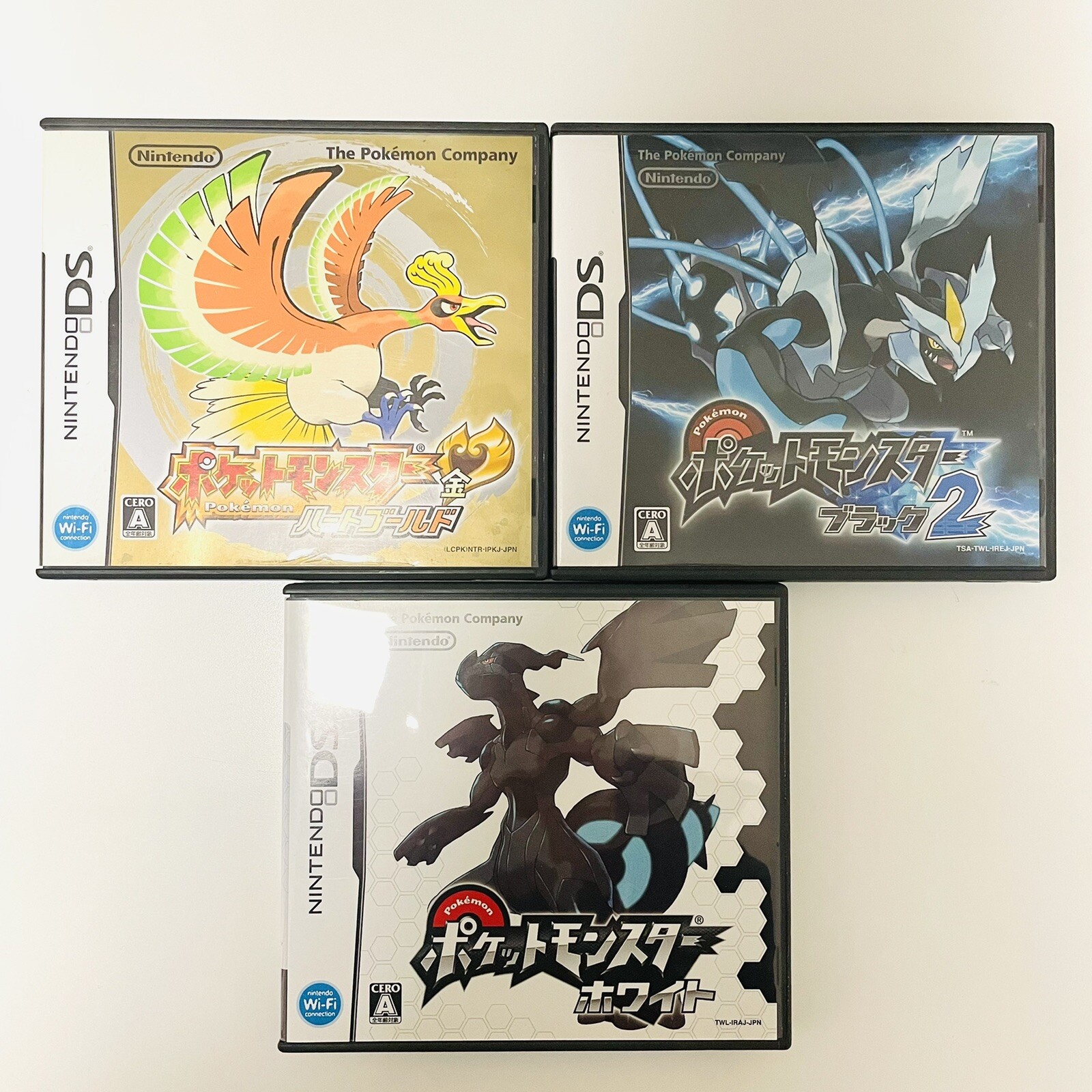 【Set of 3】DS Pokemon White & Black 2 & Heart Gold Japanese ver. NDS from Japan