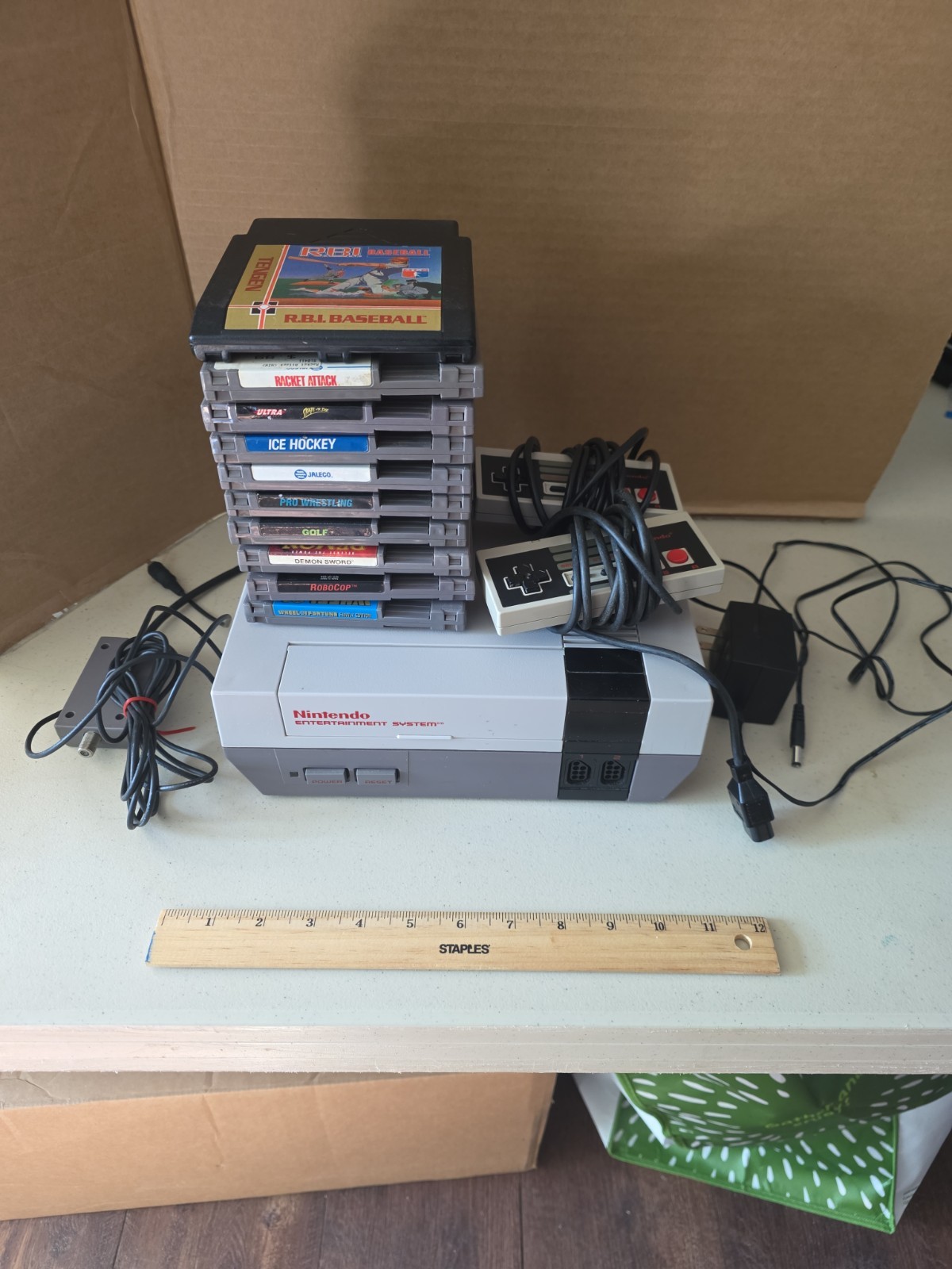 Used Nintendo NES Console Bundle With 10 Games Tested And Working