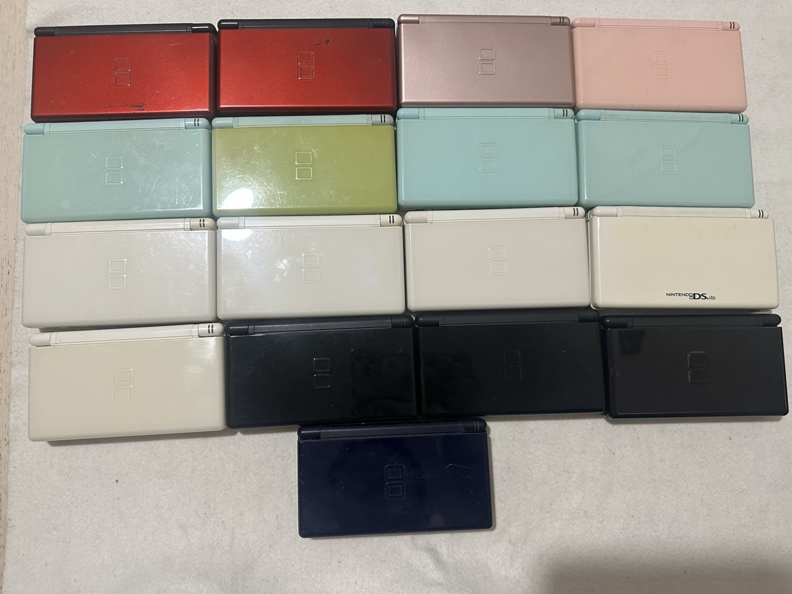 【Screen Yellowed】Lot 17 of Nintendo DS Lite random color Console Japan Working