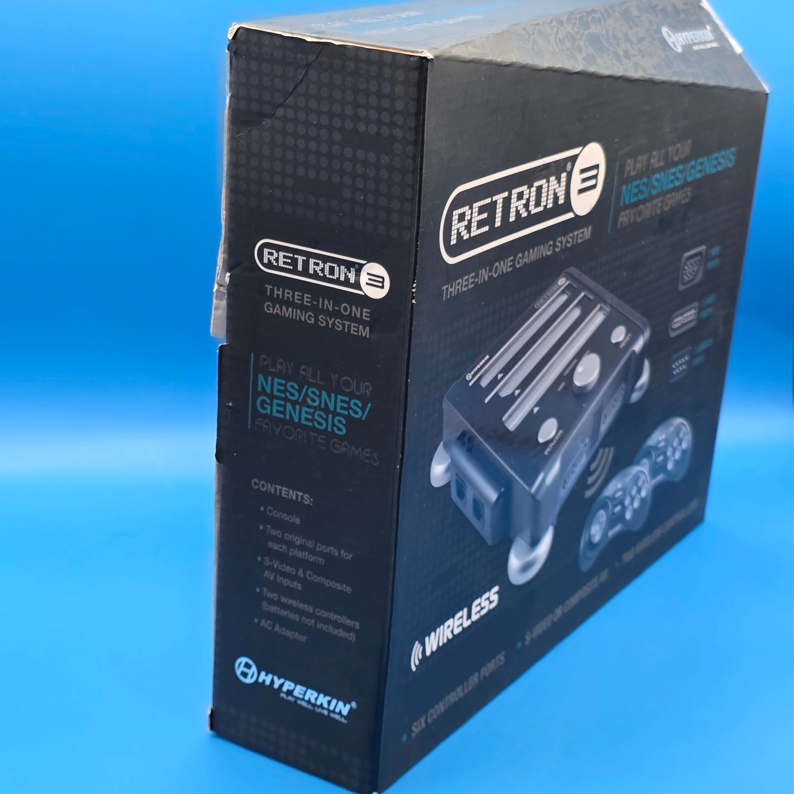 Hyperkin Retron 3 CIB Retro gaming console Plays NES, SNES, & SEGA Genesis Black