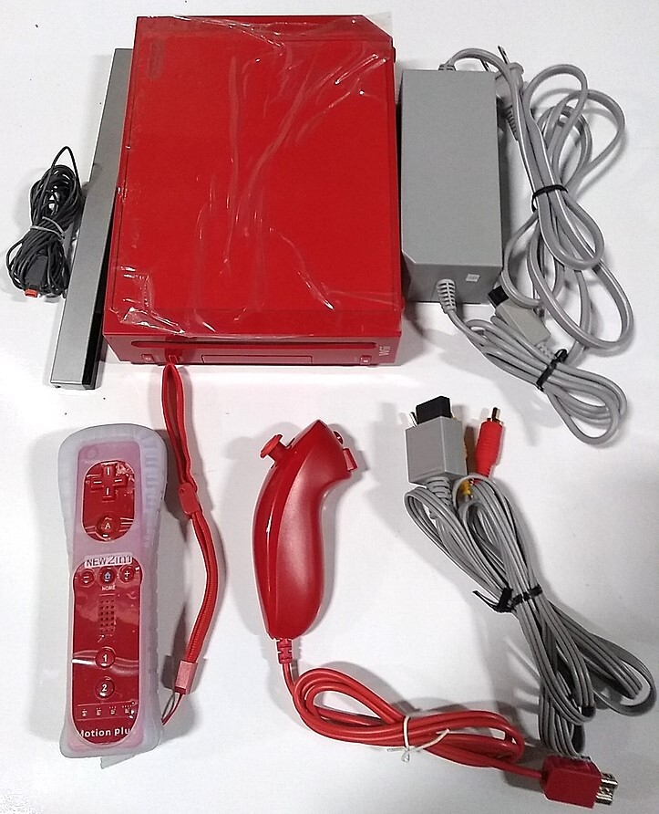 Nintendo Wii Limited Edition RED Video Game Console Home System GameCube RVL-001
