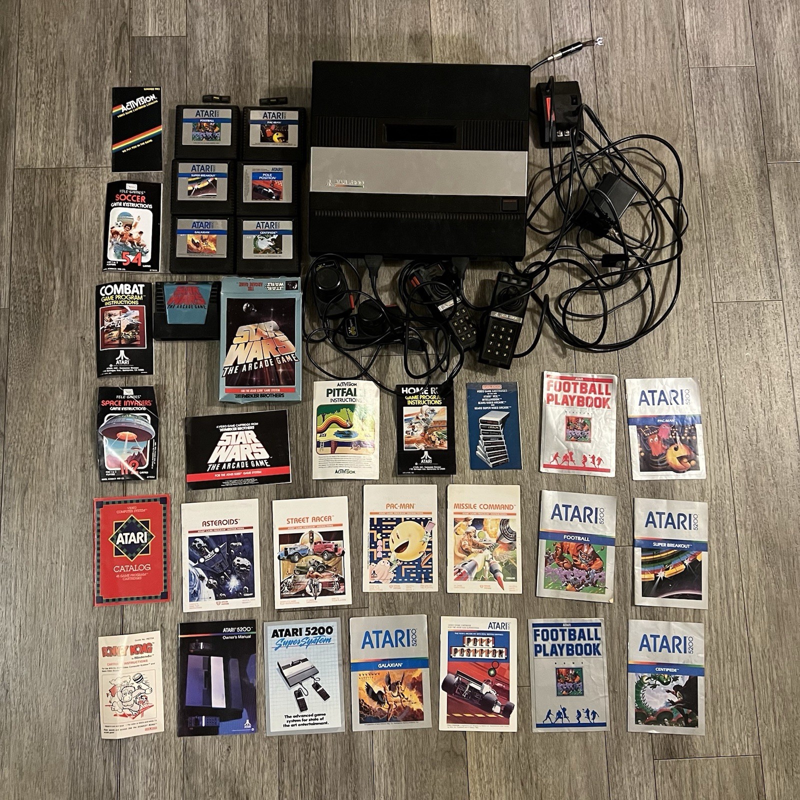 ATARI 5200 CONSOLE Lot With Games, Manuals, Controllers, Cords READ DESCRIPTION