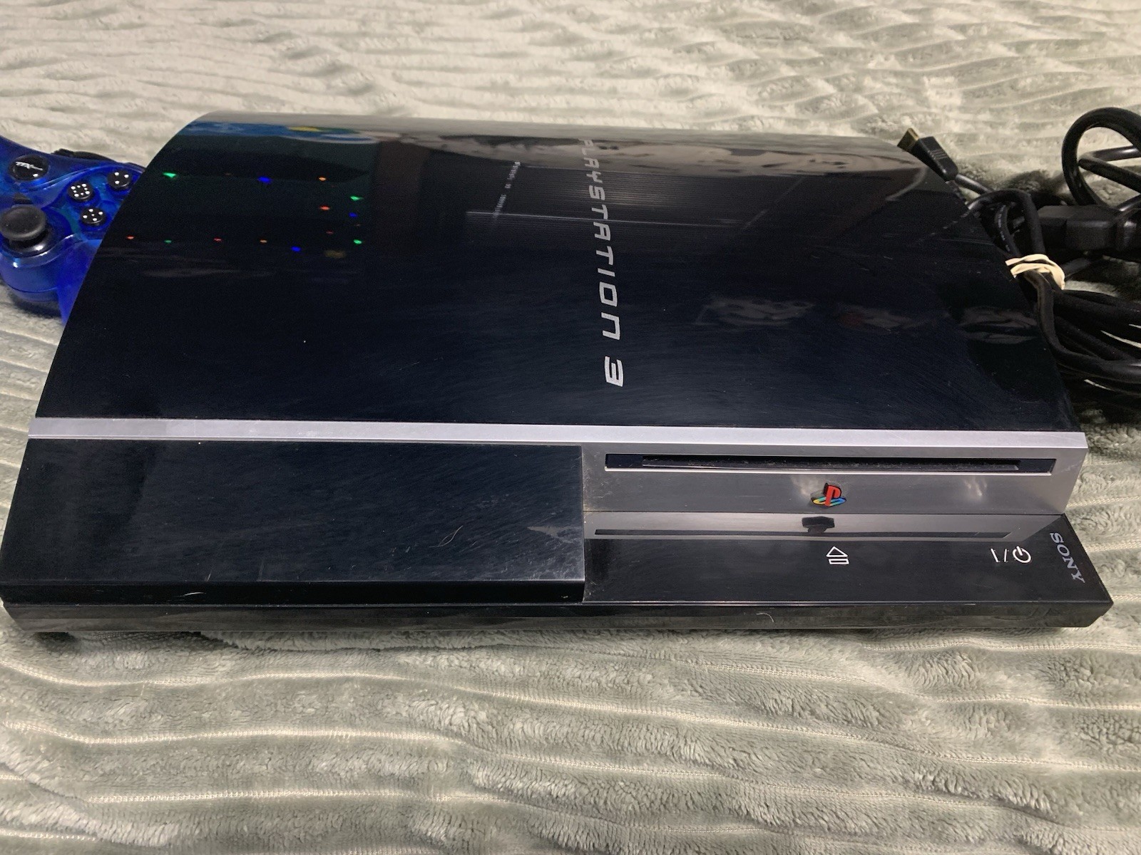 Sony Playstation 3 Console Fat Model CECHL01 PS3 Black Bundle 80GB Works PS3