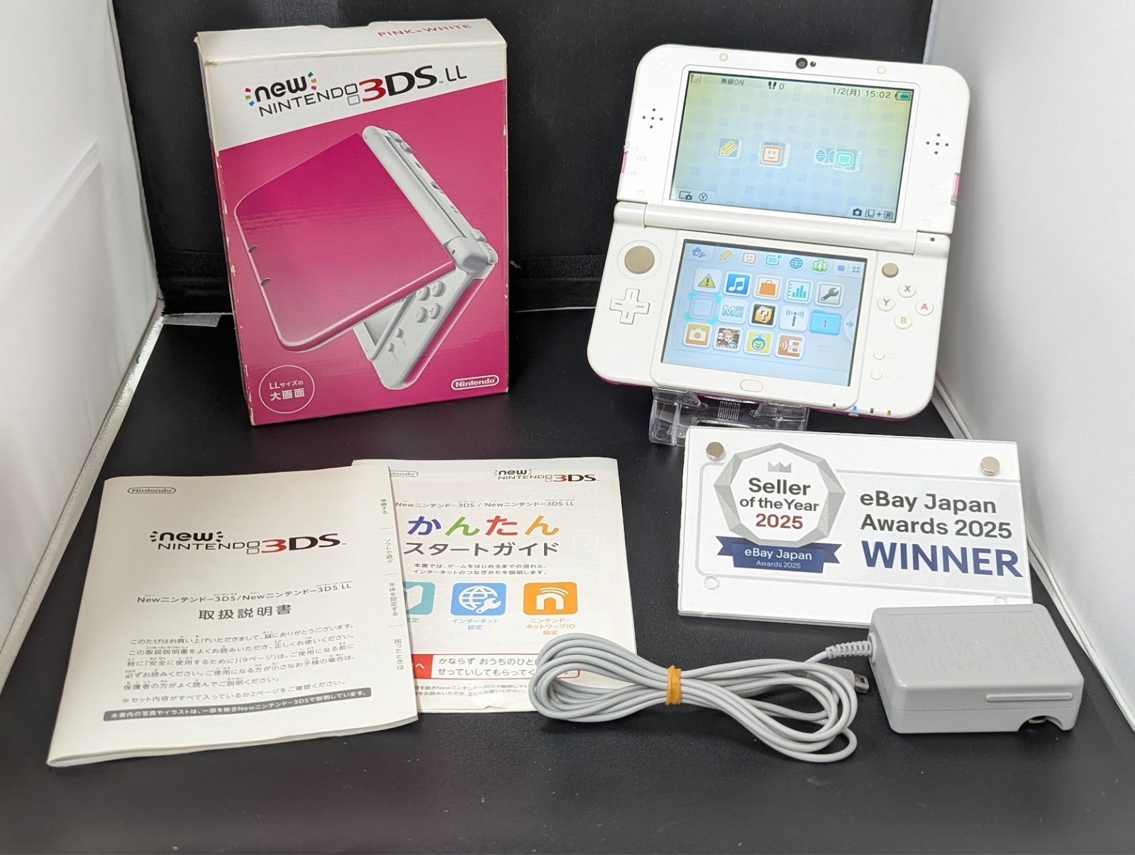 B192 Nintendo new 3DS LL XL console White x Pink w/box pen AR card fx