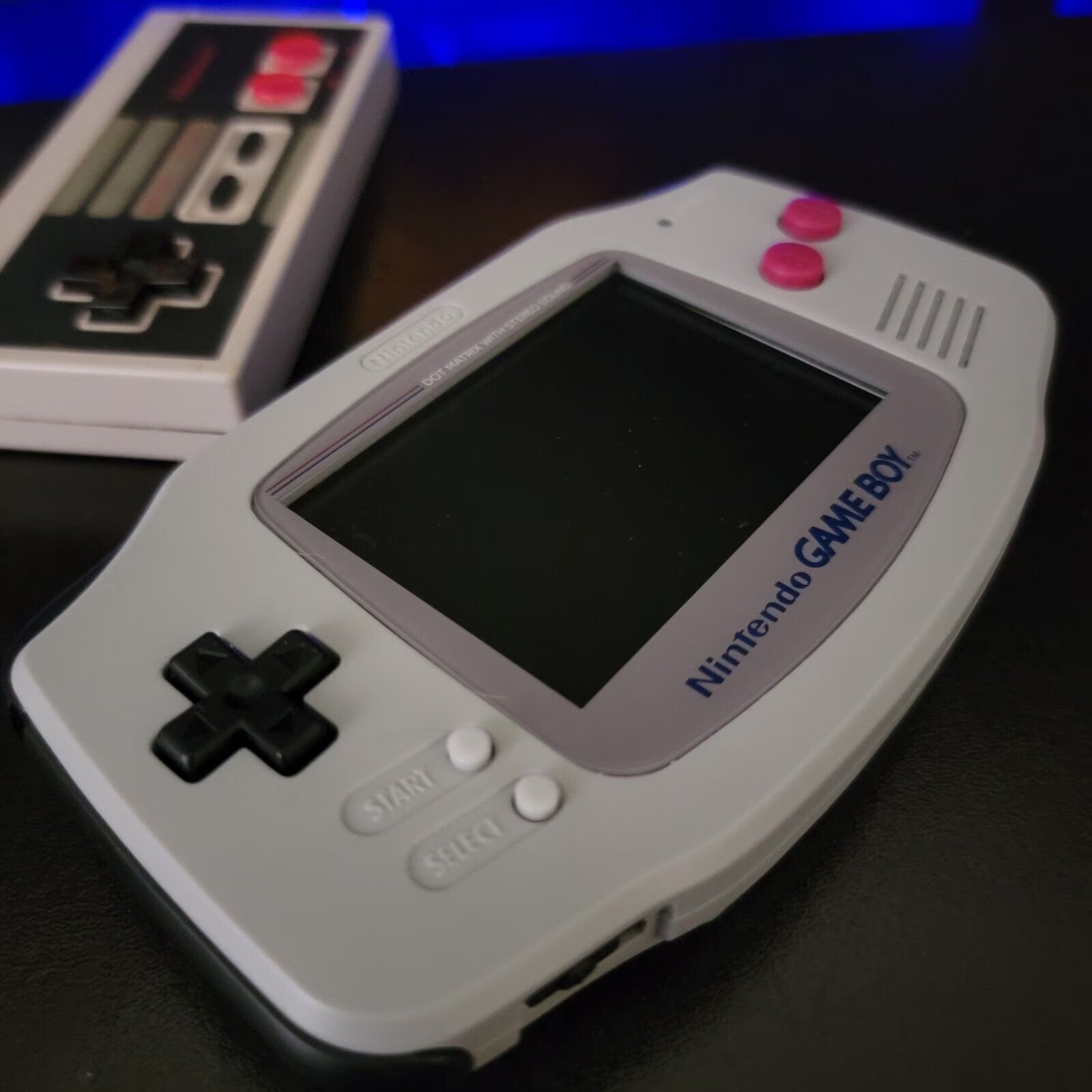Nes GBA iPS V5 USB-C 1800 mAh Rechargeable Battery And Clicky Buttons