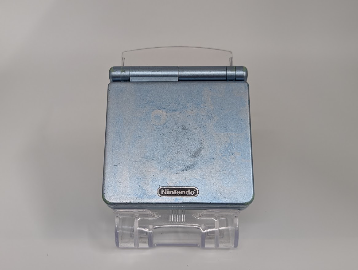 B136 Nintendo Gameboy Advance SP console Pearl Blue Japan GBA w/adapter