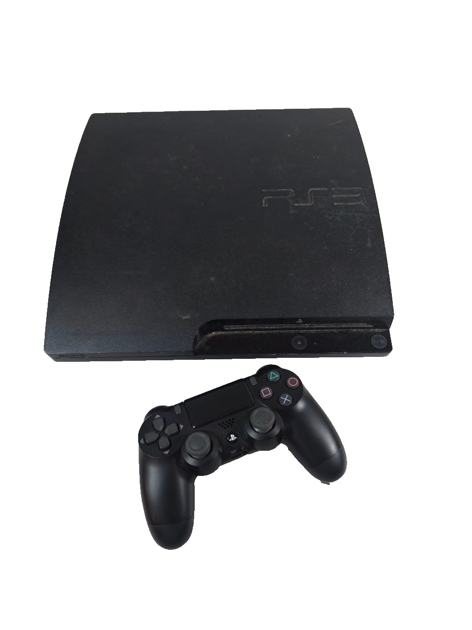 Sony PlayStation 3 PS3 Slim Console 320GB CECH-3001B Black with PS4 Controller