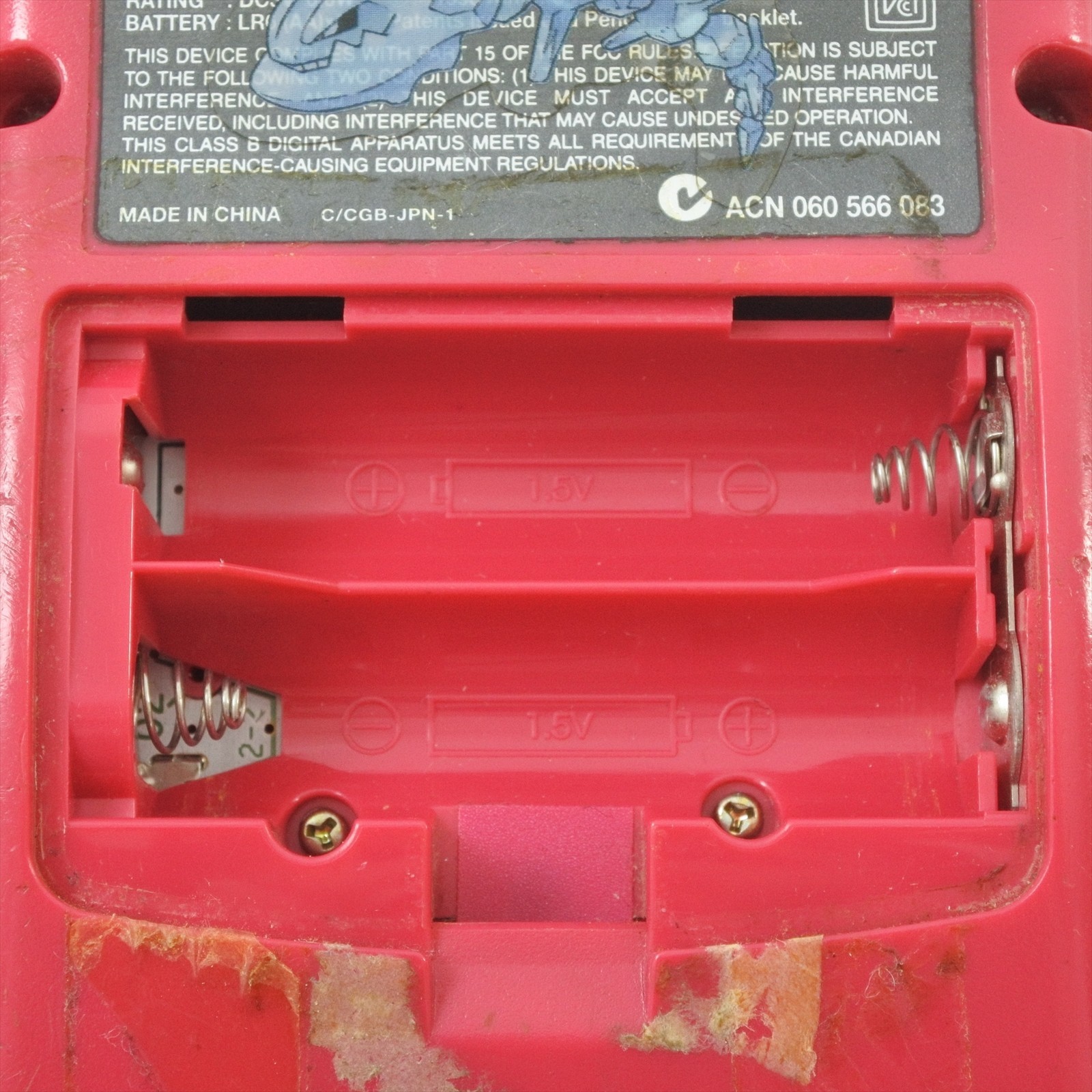 JUNK Gameboy Color RED Console CGB-001 NO Sound Nintendo made in CHINA 9892 gb