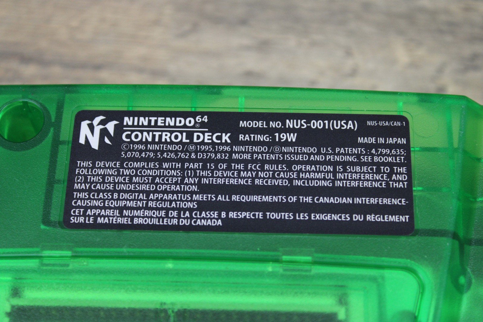 Nintendo 64 Jungle Green Console Only OEM Tested NTSC N64
