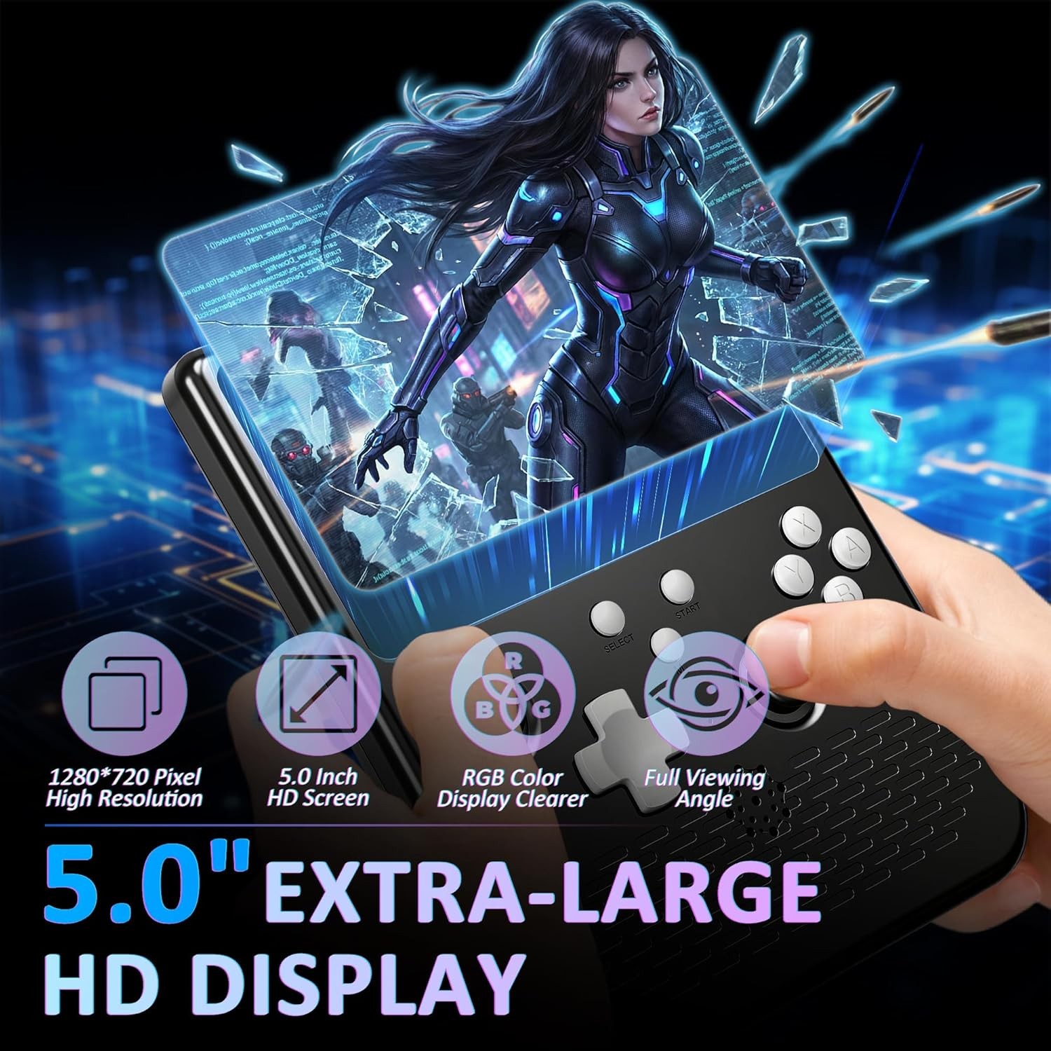 5 Inch IPS Handheld Game Console H5 40000 Games