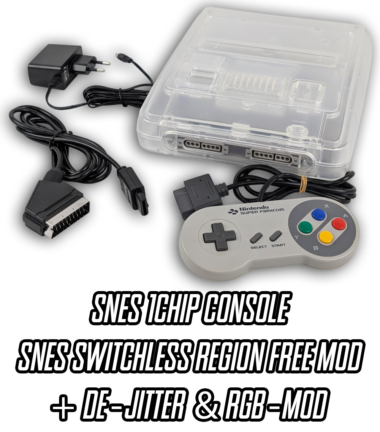 Ultimate SNES Super Nintendo 1CHIP Switchless Region Free & RGB Mod De-Jitter