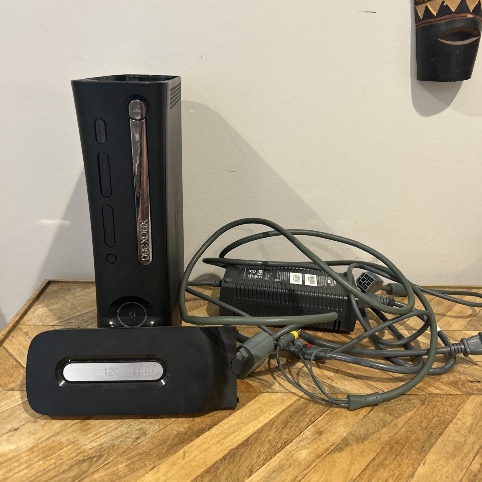 Xbox 360 Elite 120GB Console and Power Supply And AV Tested