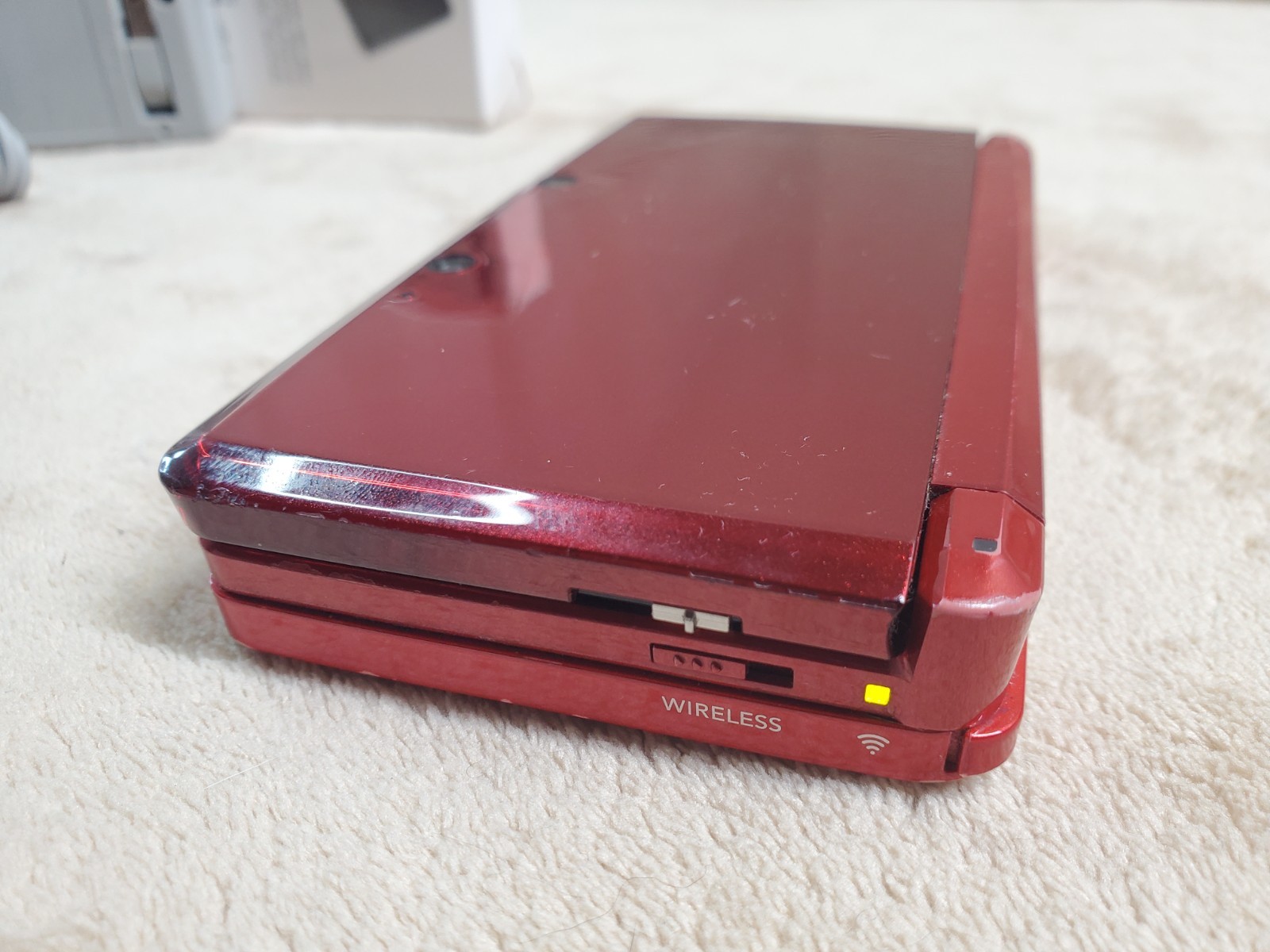 Nintendo 3DS Flame Red Handheld Console Bundle Animal Crossing New Leaf Charger