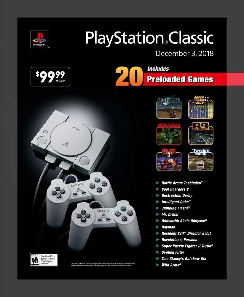 Playstation Classic Console Holiday 20 Games Bundle