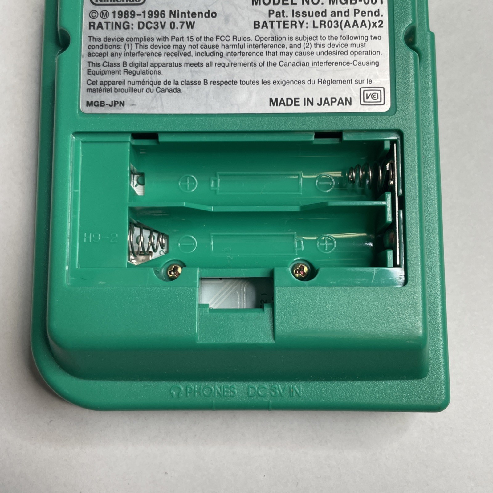 Nintendo GameBoy Pocket Console MGB-001 Green For Parts Or Repair
