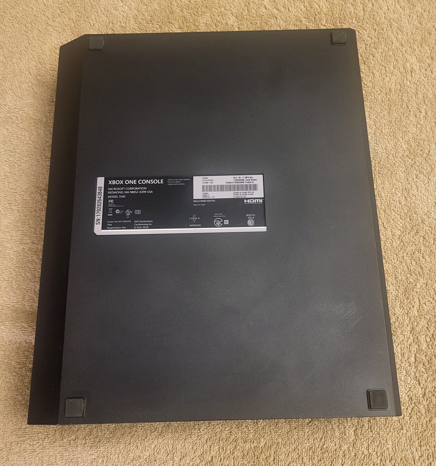 Microsoft Xbox One 500GB Console Model 1540 W/ Controller & Power Supply