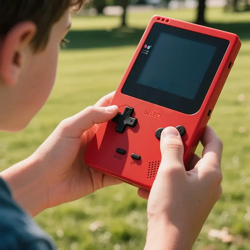 Retro Handheld Game Console HD – 300+ Games Portable System USB Powered Red