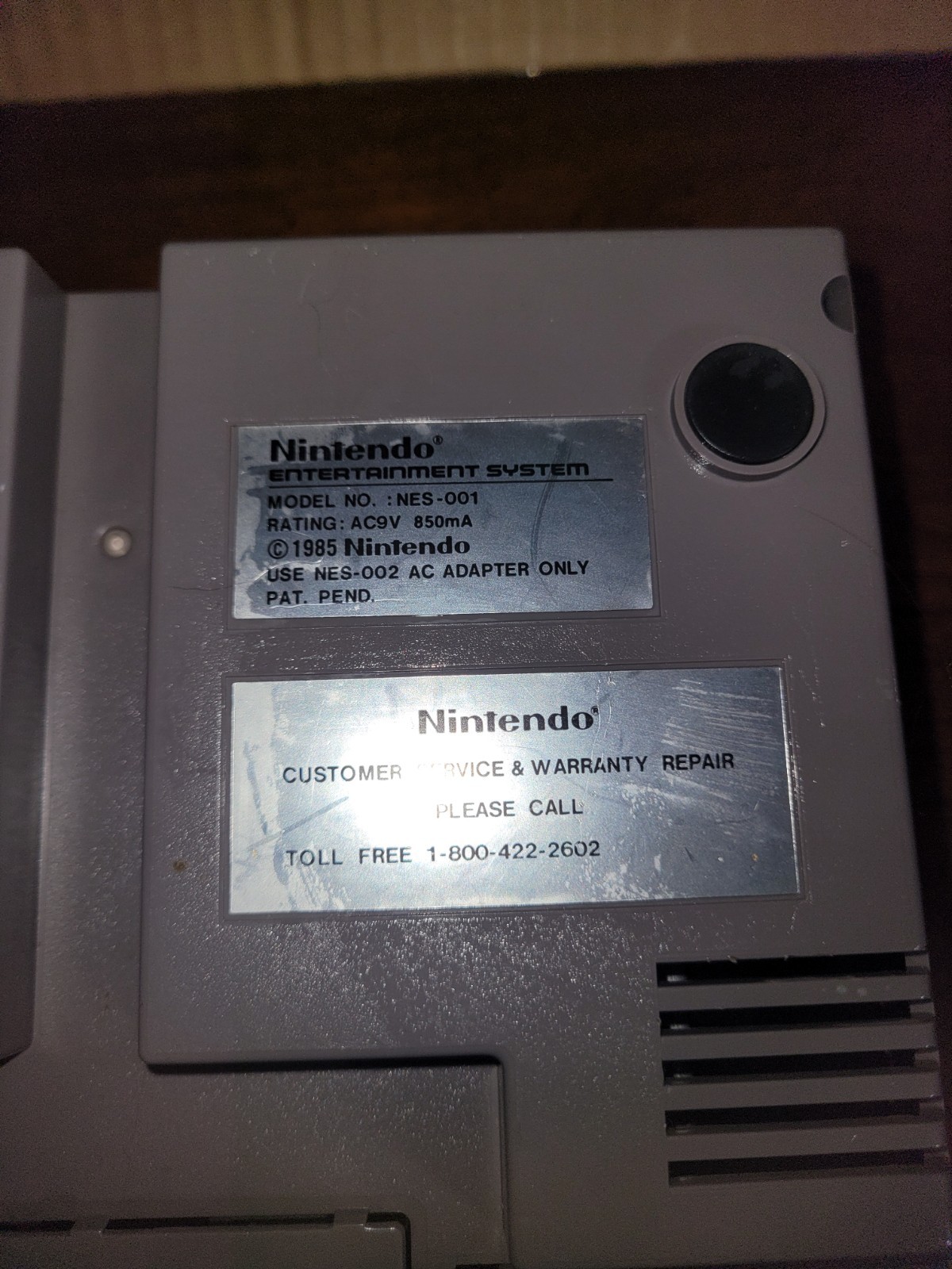 Nintendo Entertainment System Home Console – Gray- Tested Works/ No Games Includ