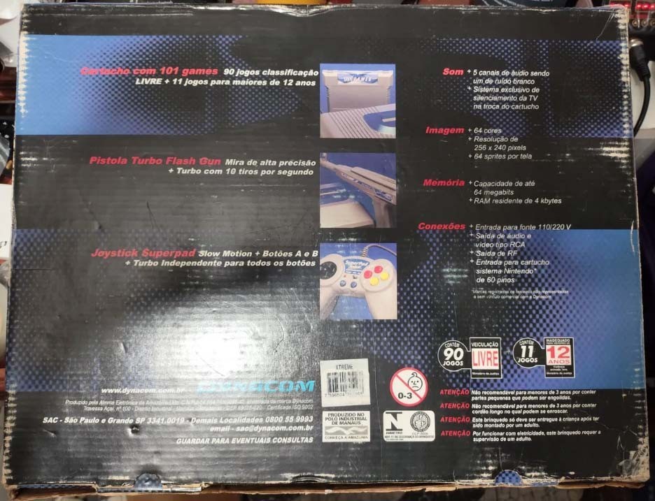CONSOLE DYNAVISION XTREME (DYNACOM BRAZIL) COMPLETE W/ LASER GUN, ORIGINAL BOX🔥