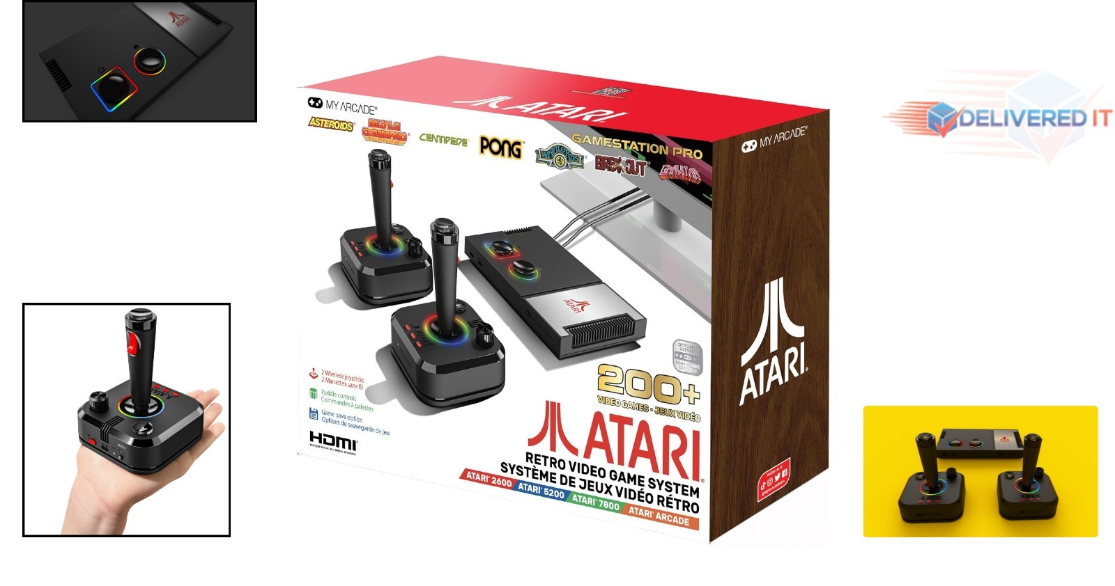 Retro Video Game Console HDMI 200+ Games Wireless Joysticks RGB Lights