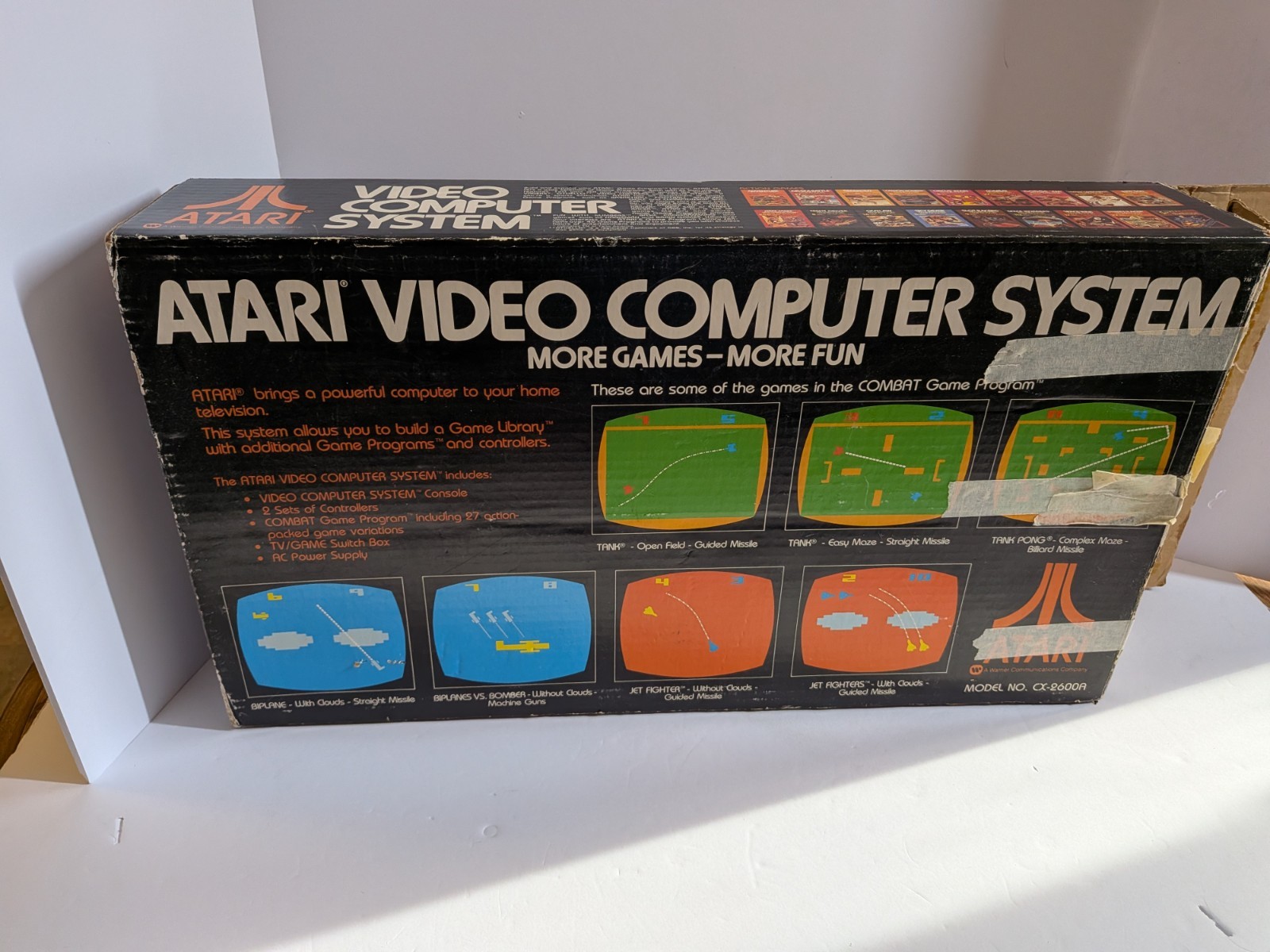 Vintage Atari 2600 Console Video Computer System In Box With Pac-Man Tested