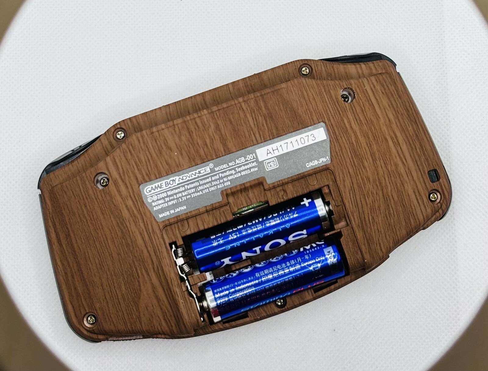 Gameboy Advance Soft Touch Wood Pattern Gaming Console IPSV2 Backlight & USB C
