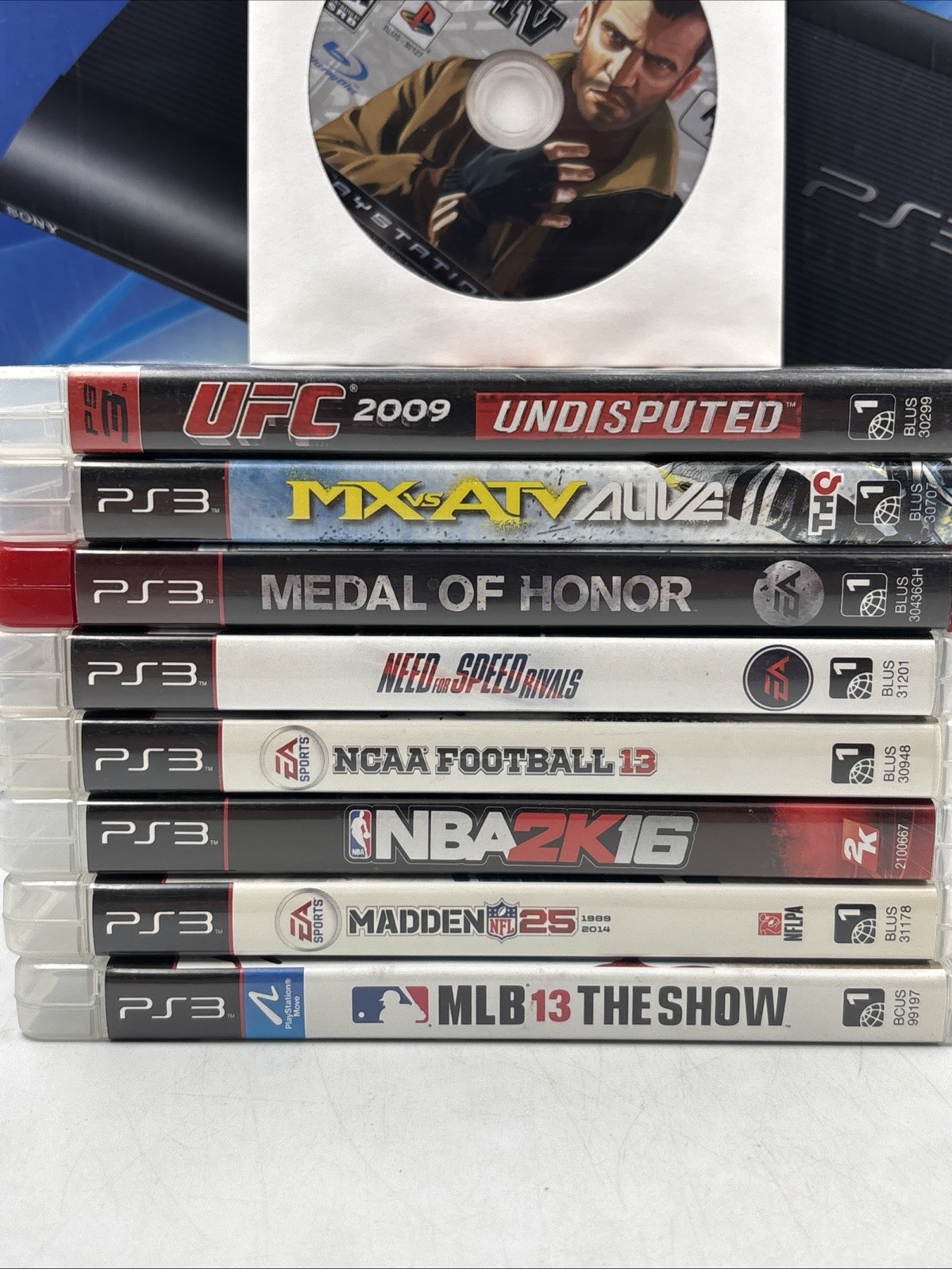PlayStation PS3 CECH-4301C 500GB Bundle 9 Games, Controller, Cables, Box Tested