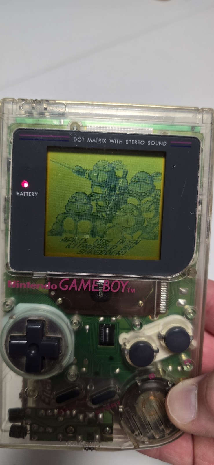 Nintendo Game Boy Transparent Clear Classic Handheld Console Works Dmg-001