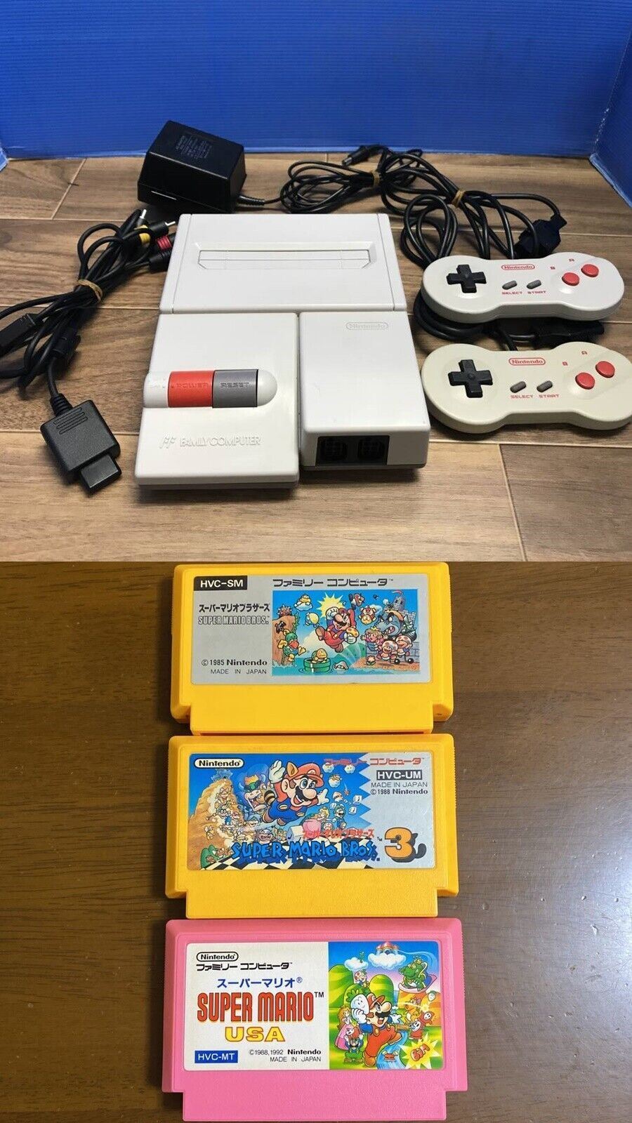 Nintendo AV Famicom Console +Super Mario 1,2,3 set New Famicom NTSC-J used