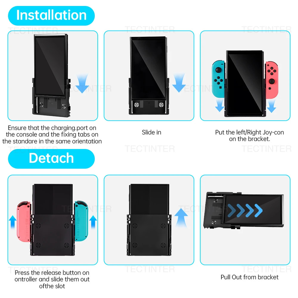 Vertical Bracket Grip Flip for NS Switch/OLED Handheld Game Controller Gamepad