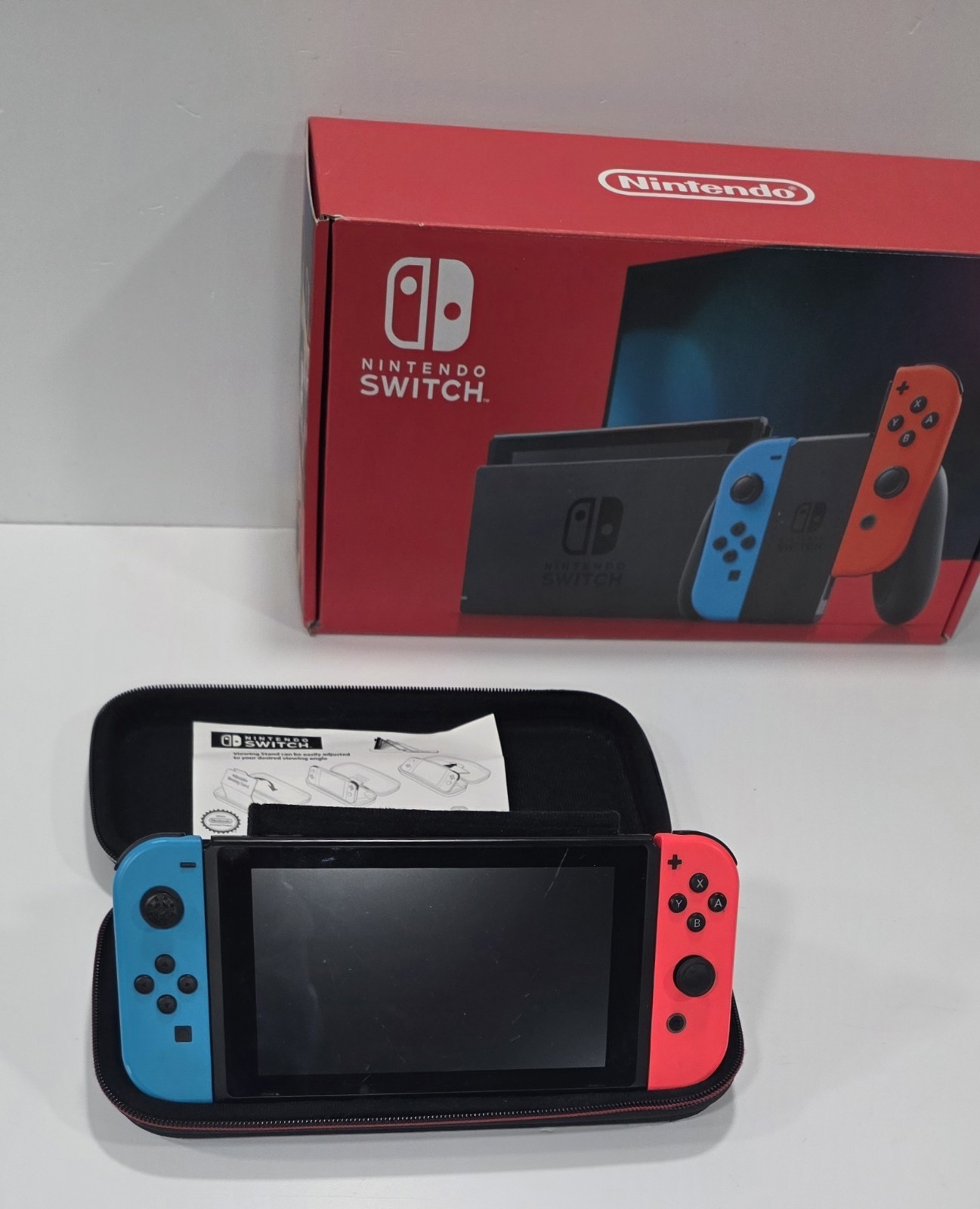 Nintendo Switch Console Neon Joy-Con Bundle Games Controllers Cases Lot Read Des