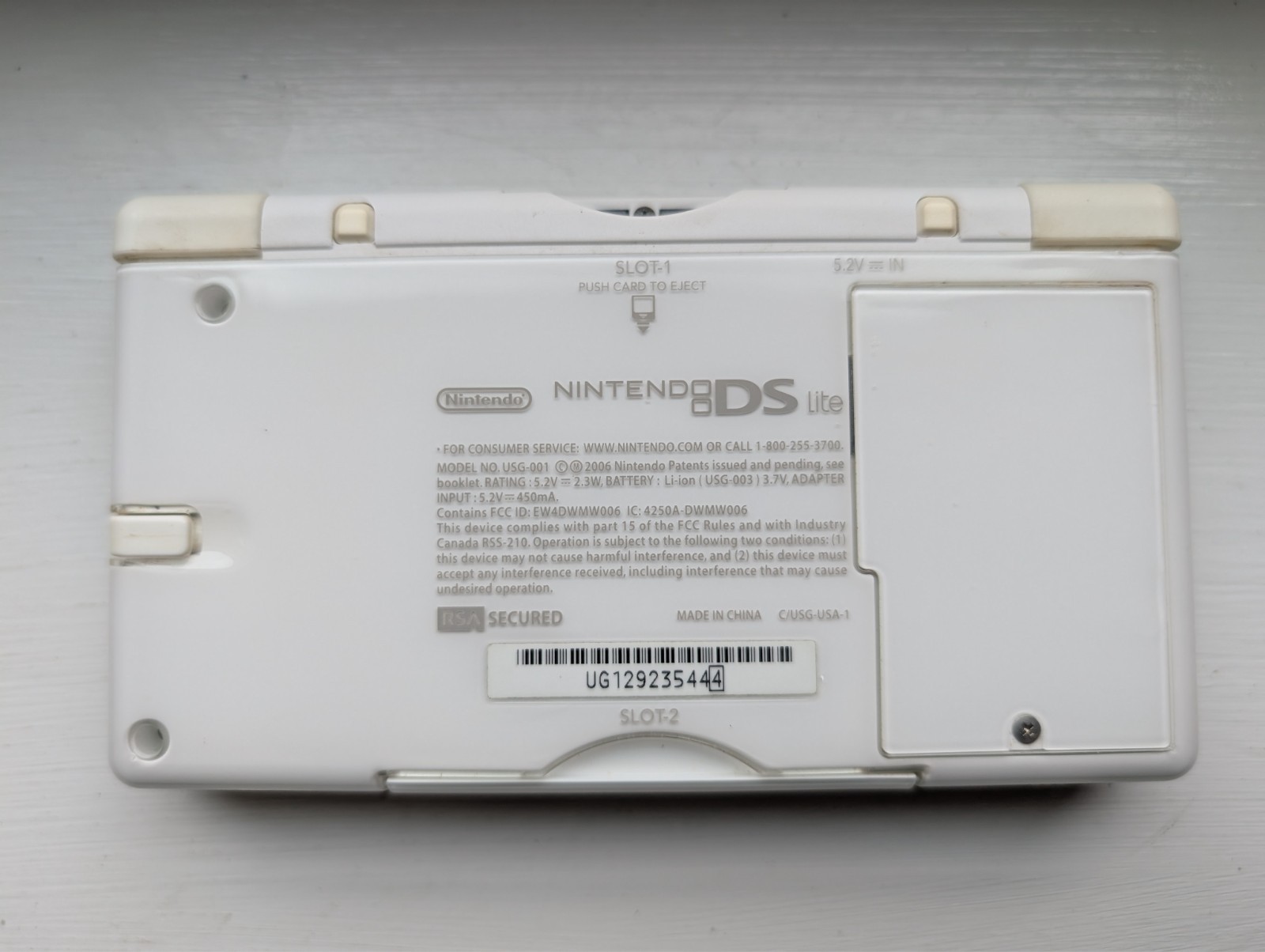Nintendo DS Lite Handheld Console Polar White w/ slot cover + stylus – TESTED