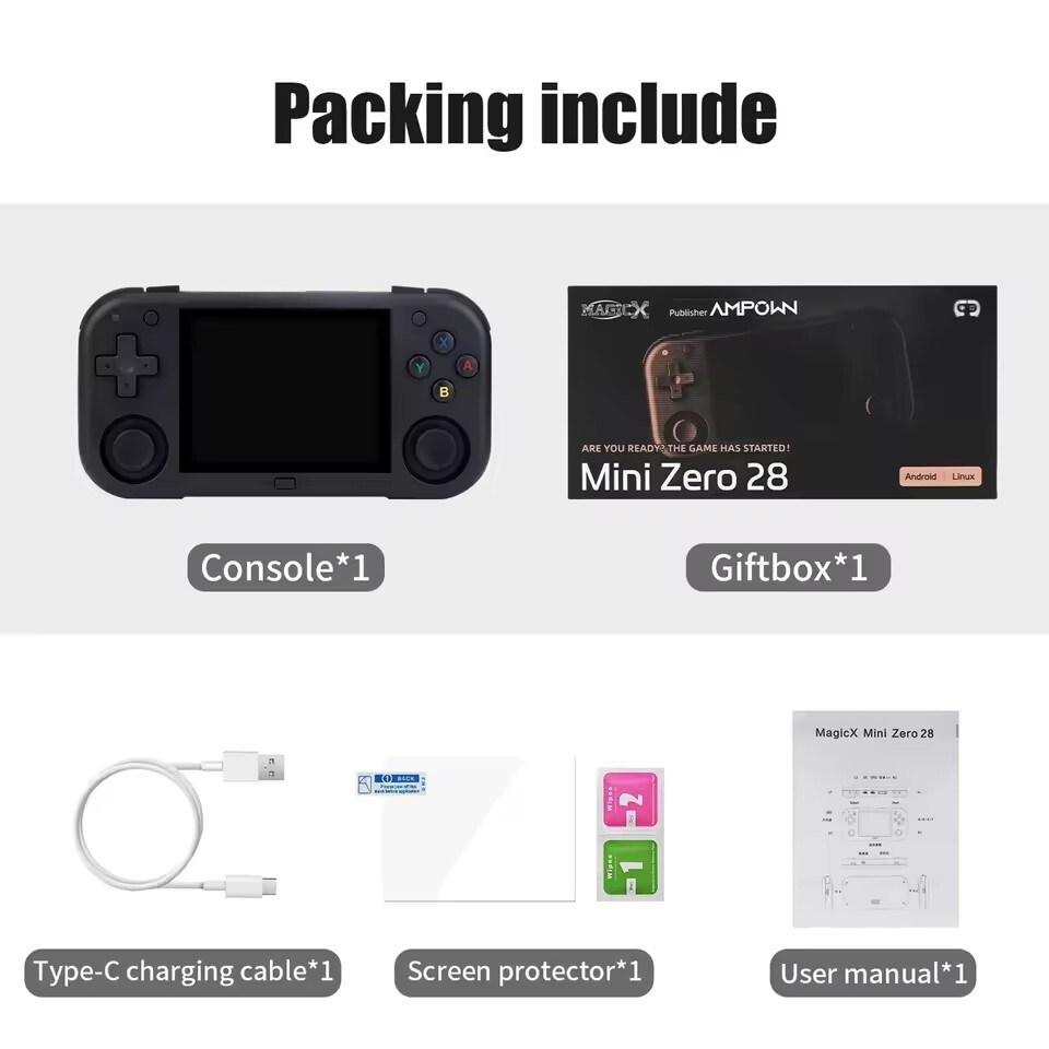 Mini Zero 28 2.8″ IPS OCA Screen Android System Handheld Game Console 11000 Game