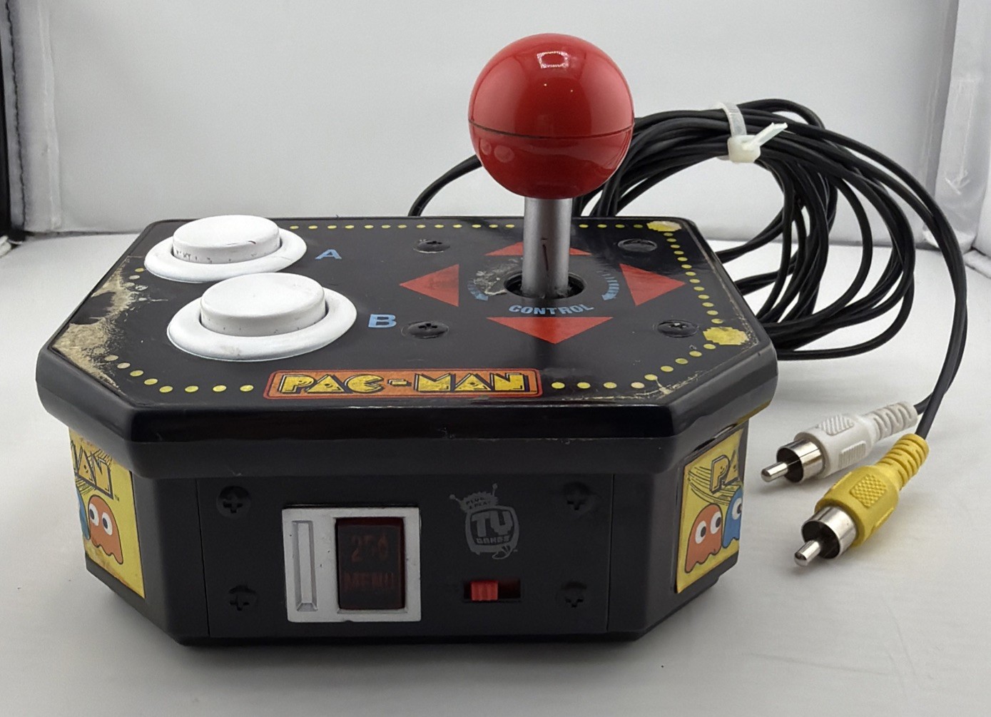 Namco Pac-Man Jakks Pacific Plug & Play TV Game Joystick RCA Tested.