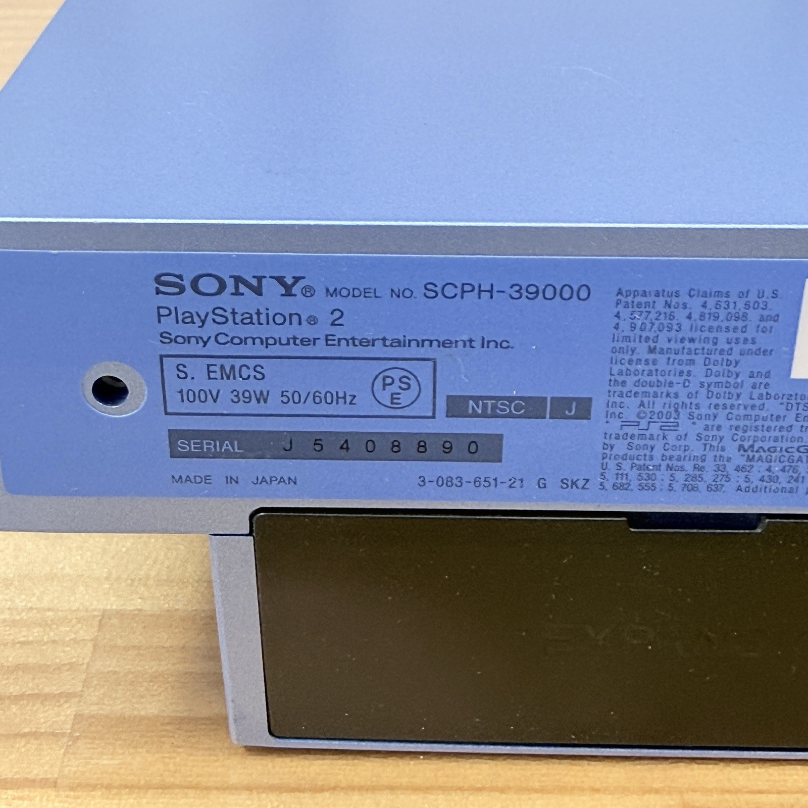 Sony PlayStation 2 PS2 Aqua Blue Console SCPH-39000 Controller Set Tested