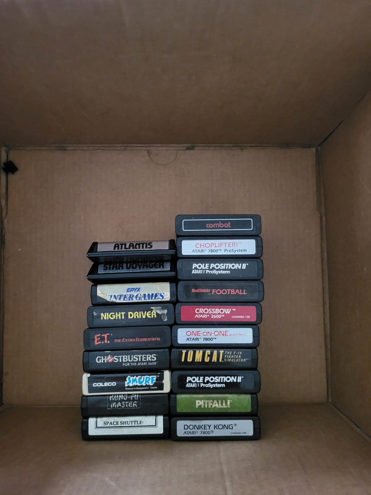 Atari 7800 Video Game Console – With Controllers and games, USED needs cleaning