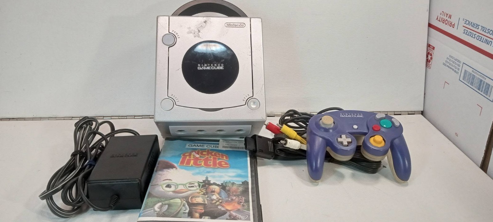 Nintendo GameCube Platinum Console – Silver dol-101 tested works controller/game