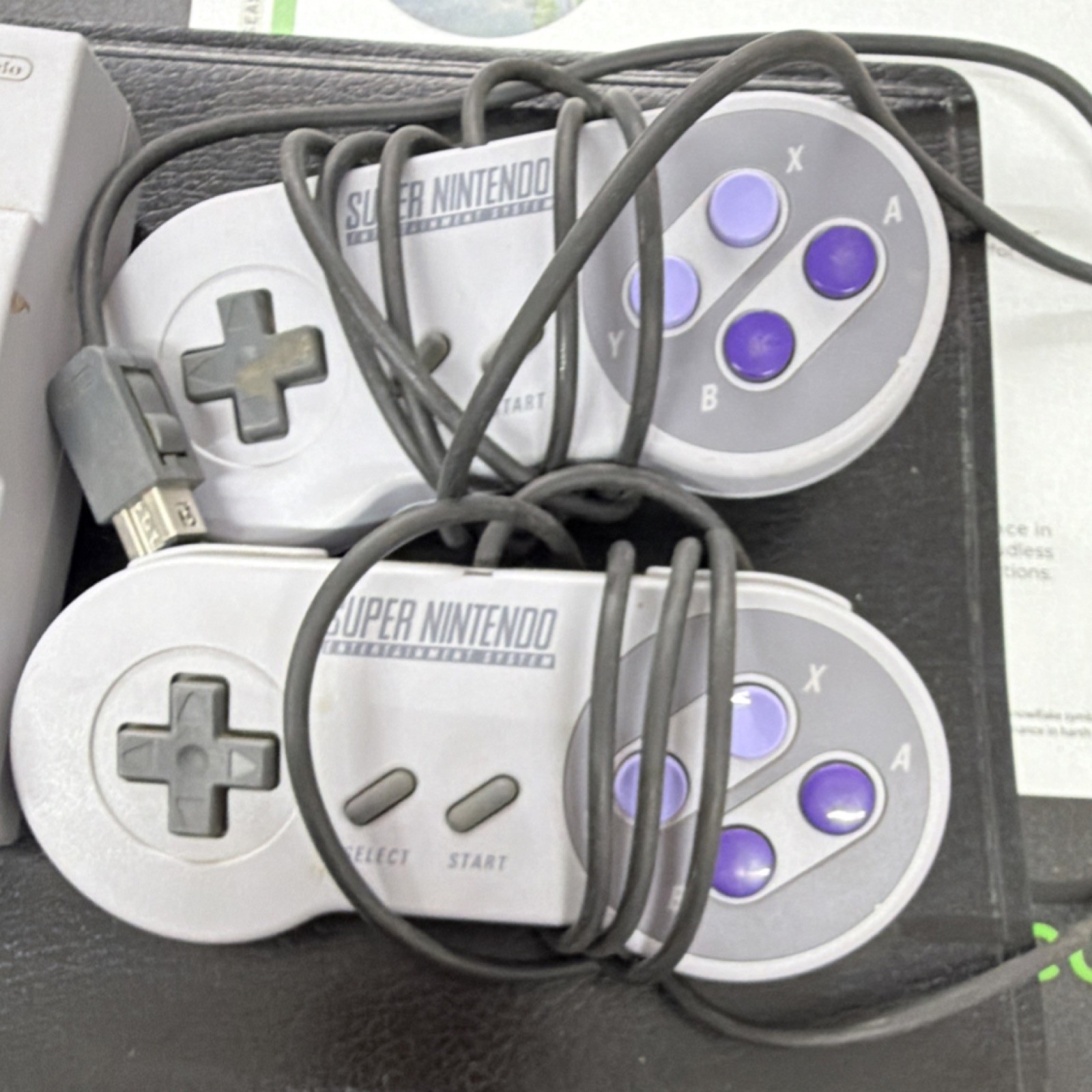 Nintendo SNES Console Gray Purple with 2 Controllers & Power Adapter