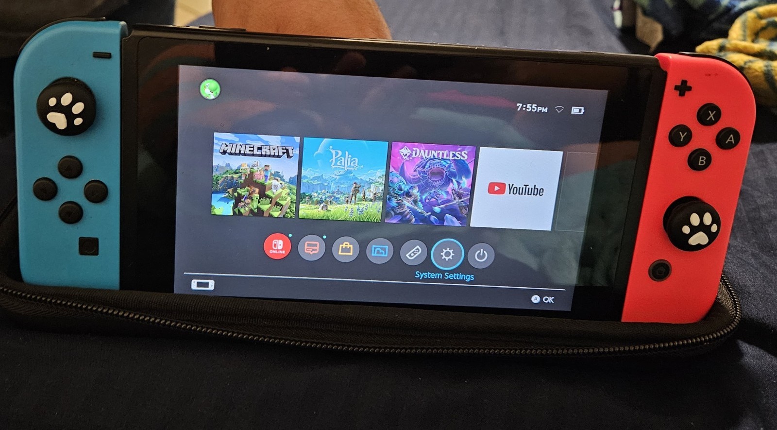 Nintendo Switch HAC-001(-01) Console Neon Red Blue Joy-Con + YouBok Case Tested