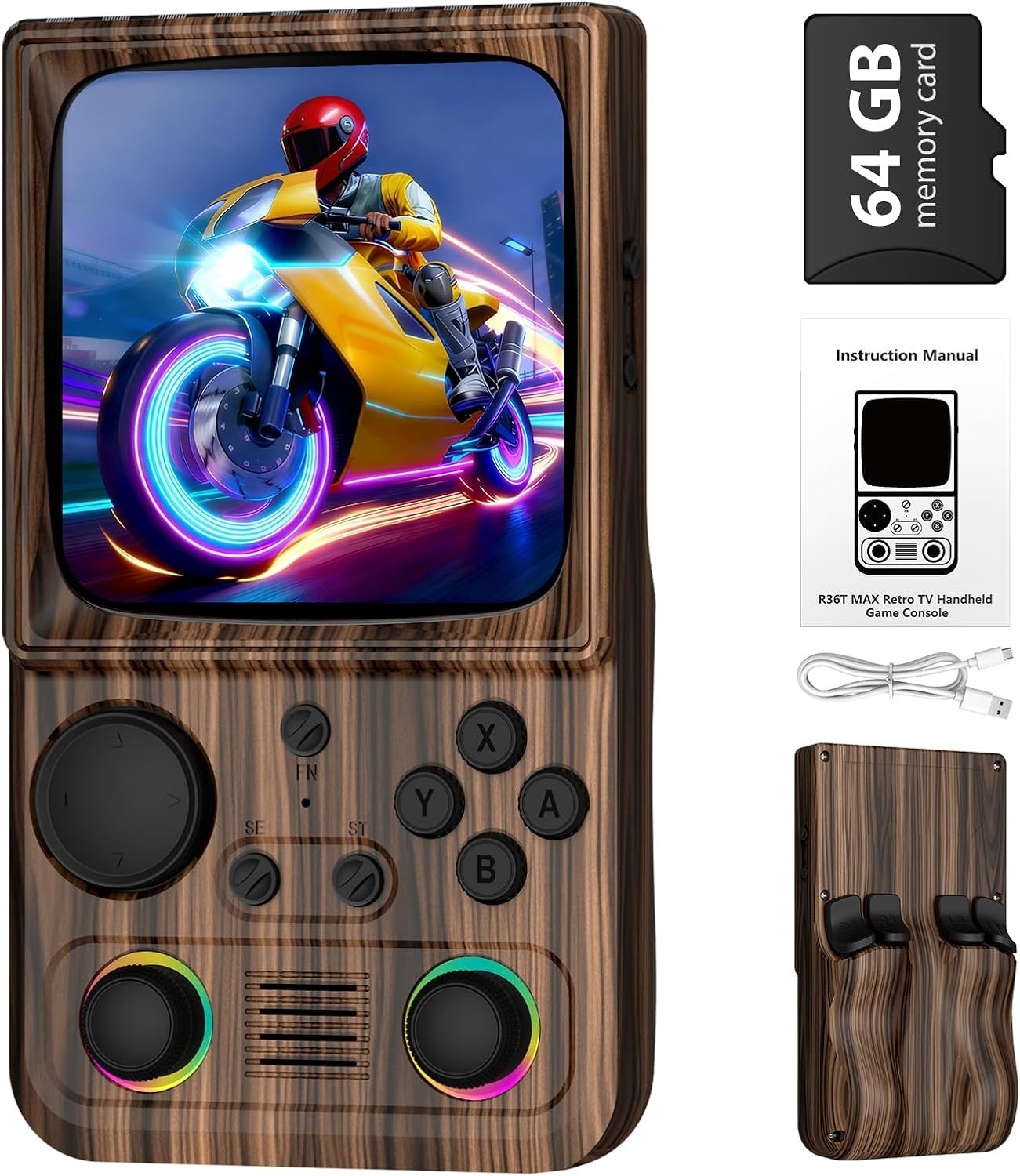 R36T MAX Upgraded Retro Handheld Game Console with 4000mAh Battery, 4.0” IPS Sc